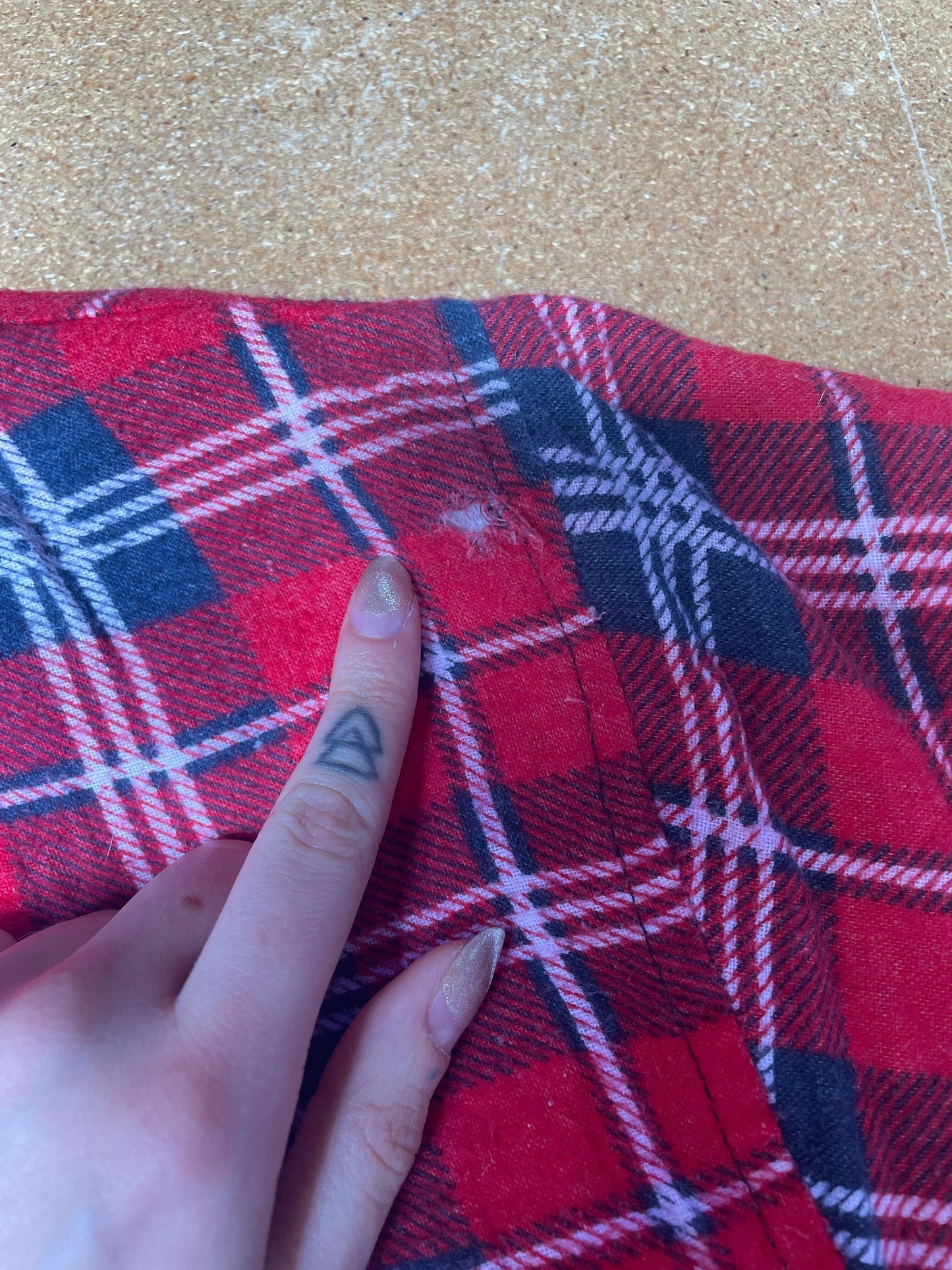 90s Red Plaid Zip Jacket Sherpa Lined Flannel Shacket Extra Large XL