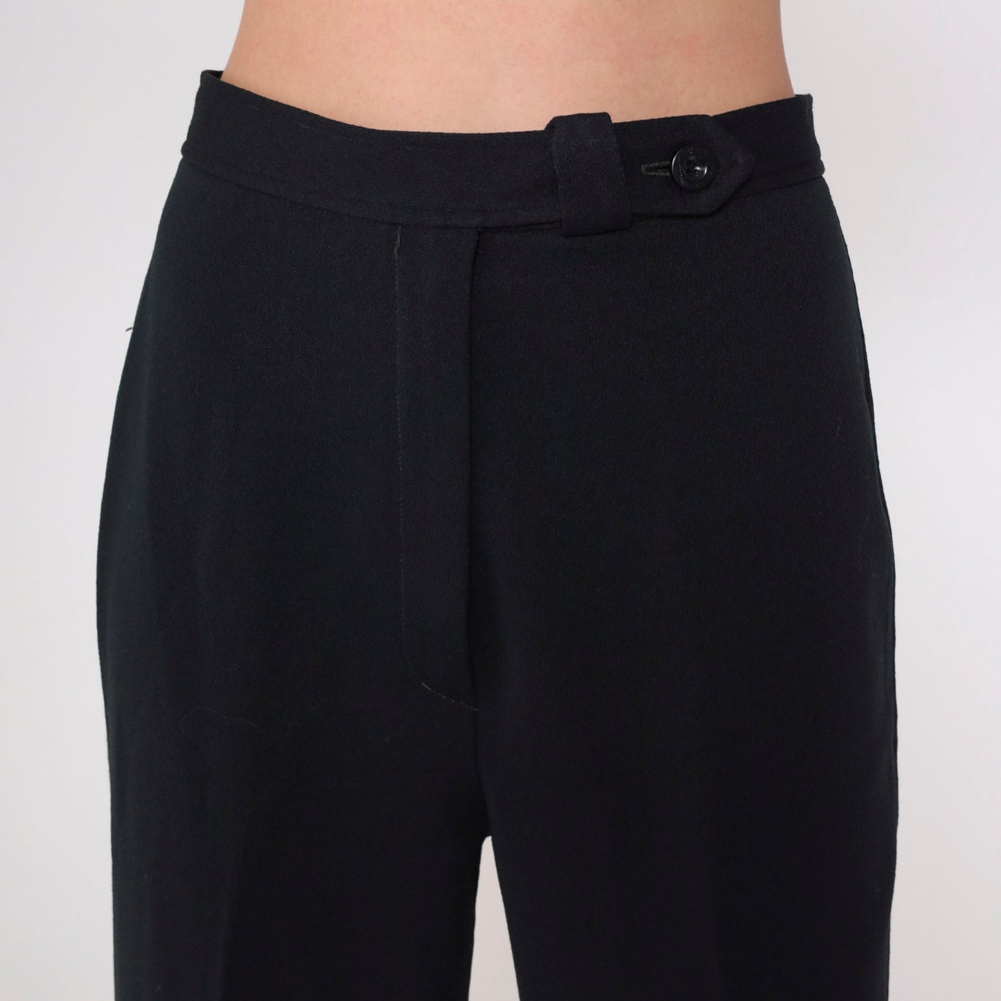 70s Black High-Waist Flared Trousers Russ Medium 8