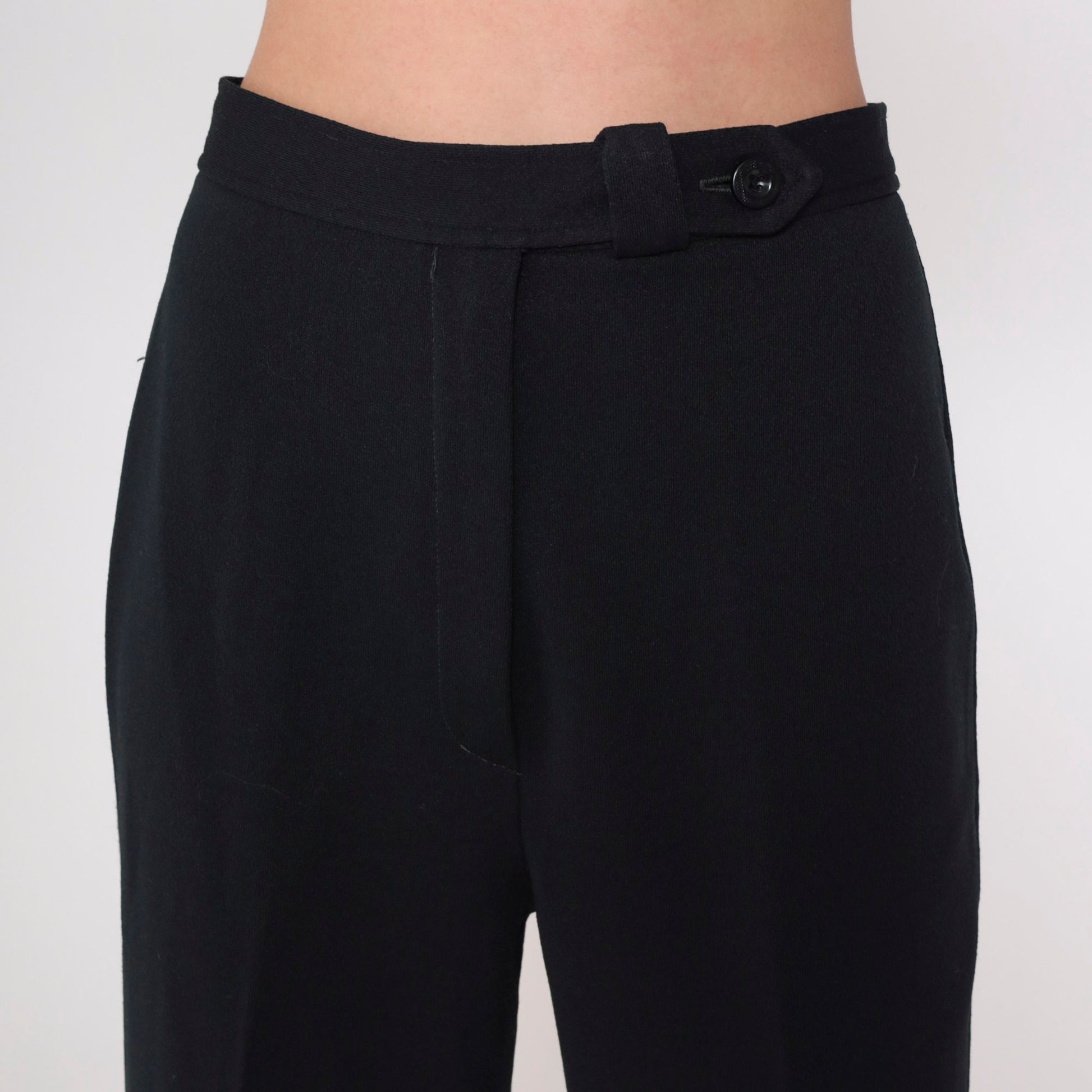 70s Black High-Waist Flared Trousers Russ Medium 8