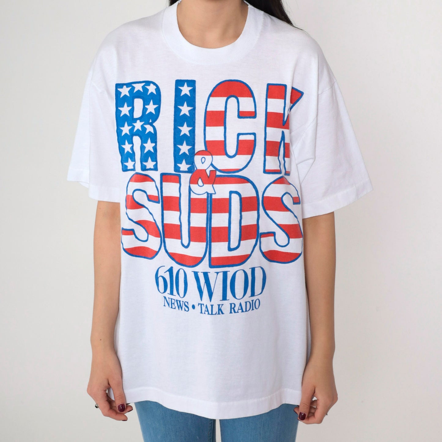 90s Rick & Suds 610 WIOD Radio Graphic T-Shirt South Florida Large L