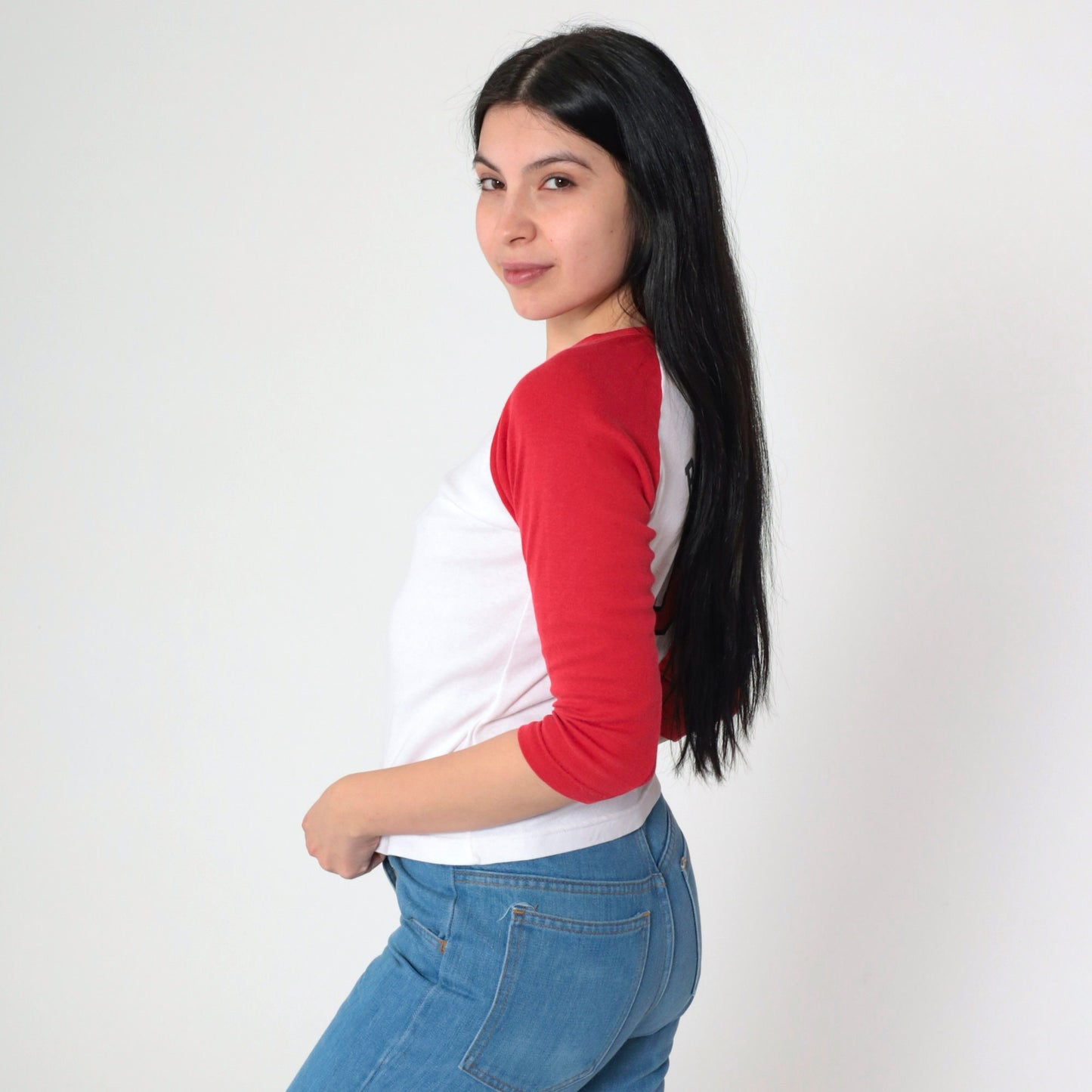 00s Coca-Cola Roberts Baseball Tee White Red Graphic Raglan Small S