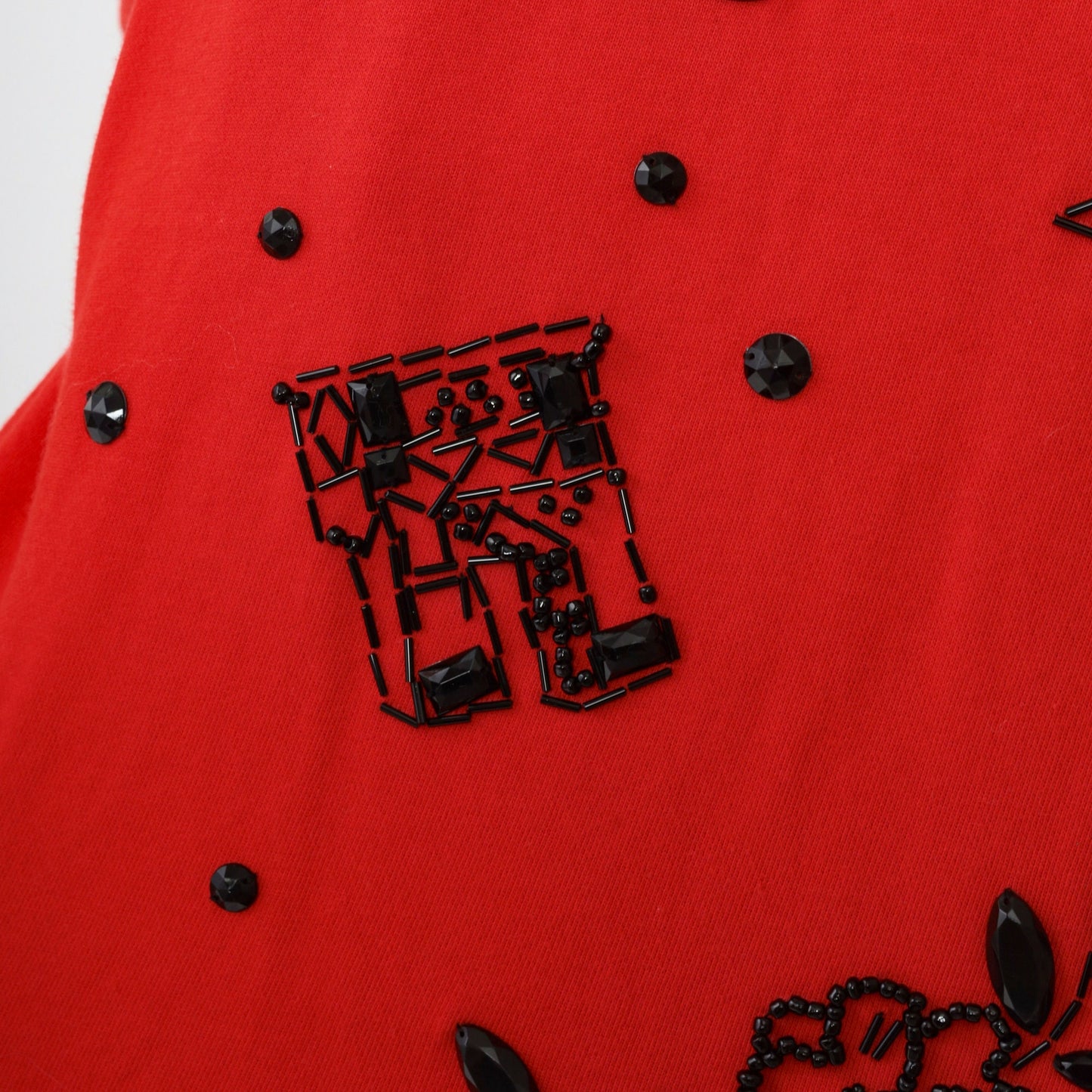 90s Carol Little Beaded Eiffel Tower Sweatshirt Red Ringer Medium