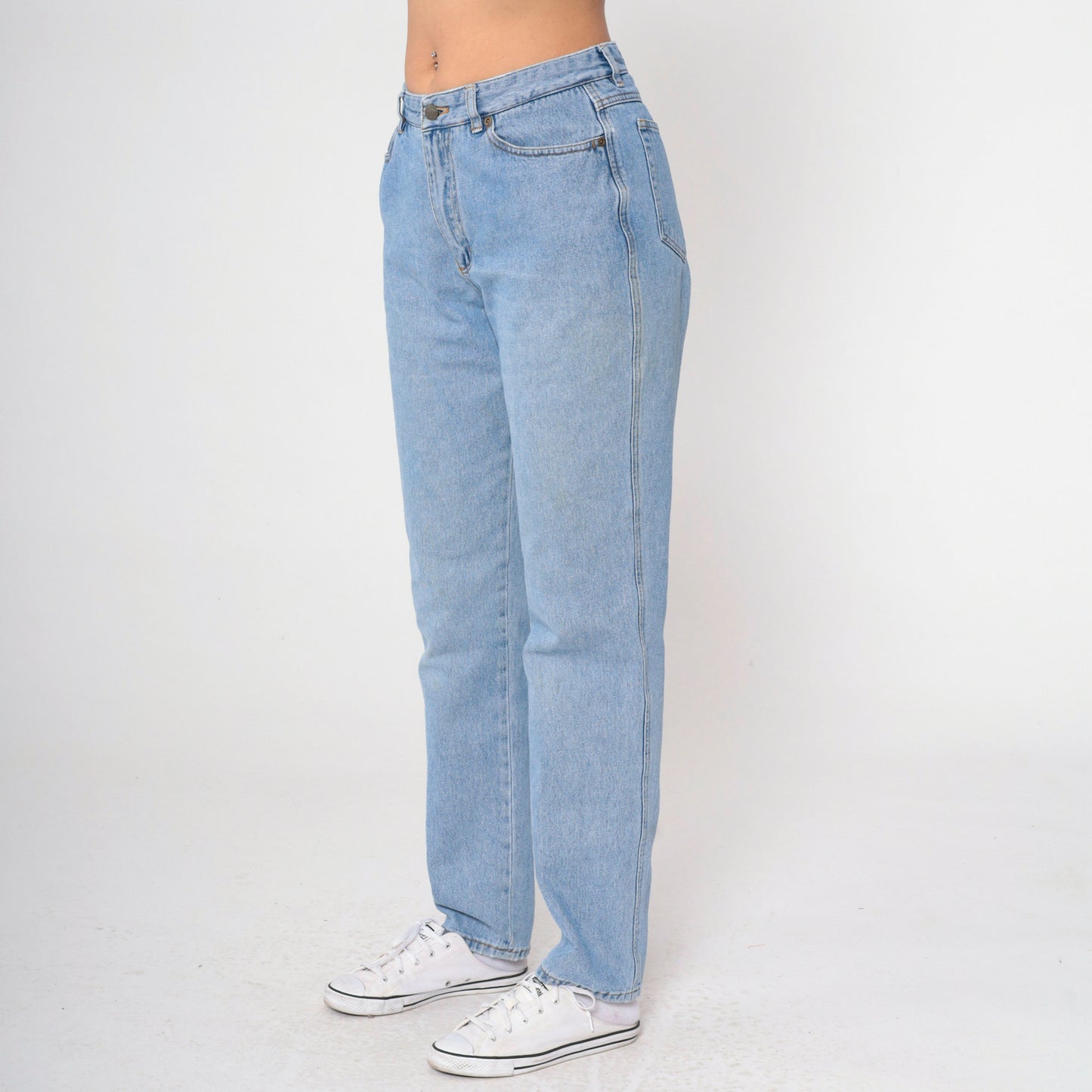 90s DKNY In Women We Trust High Waisted Mom Jeans Blue Tapered Large 12