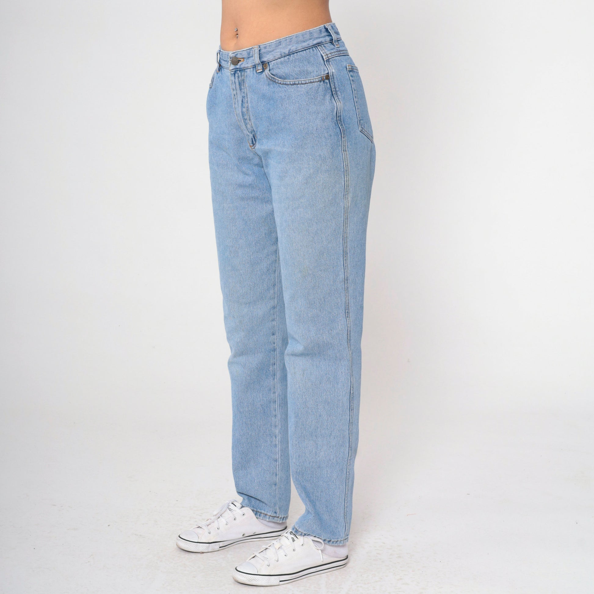 90s DKNY In Women We Trust High Waisted Mom Jeans Blue Tapered Large 12