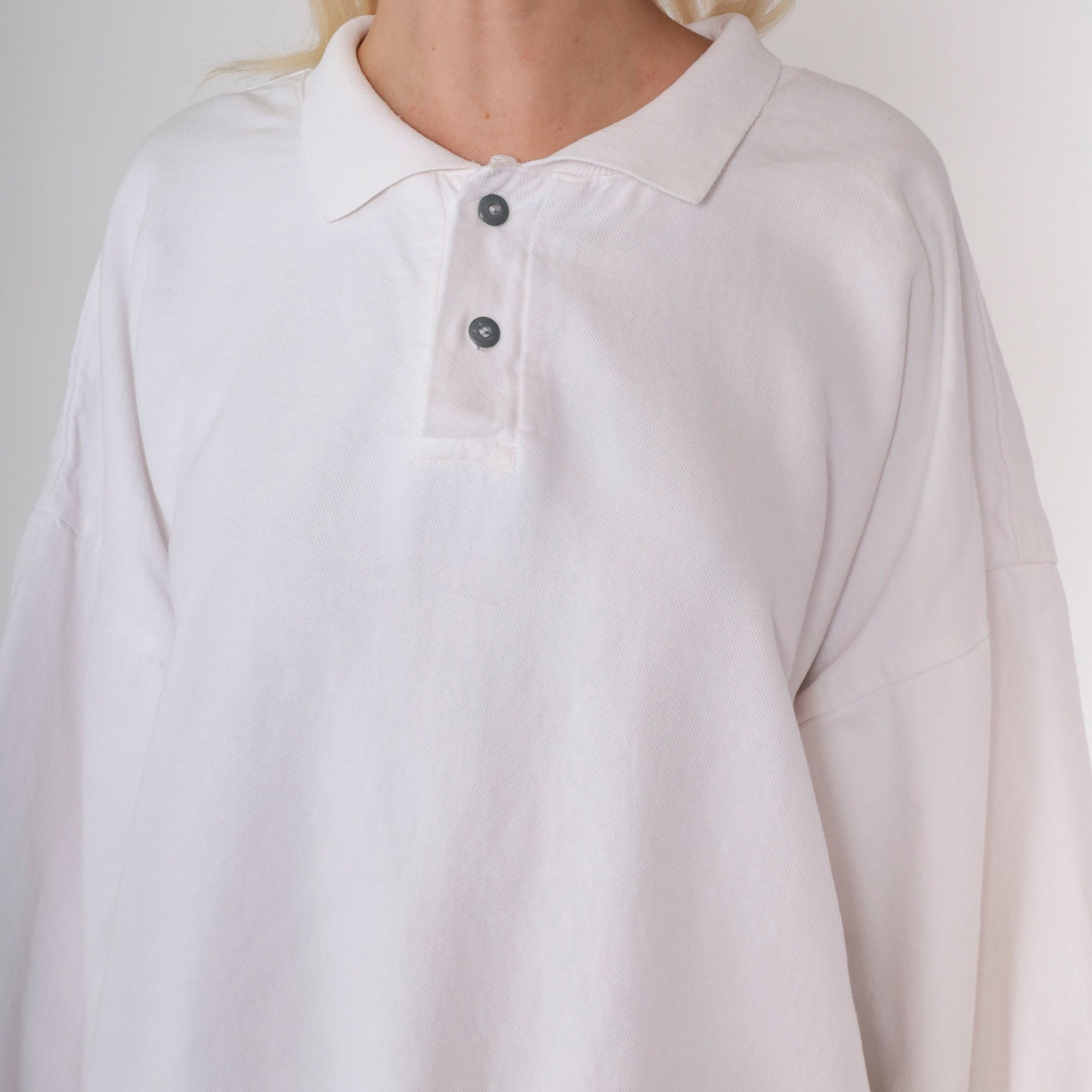 90s Orvis White Collared Sweatshirt Button Chest Plus Size XXL