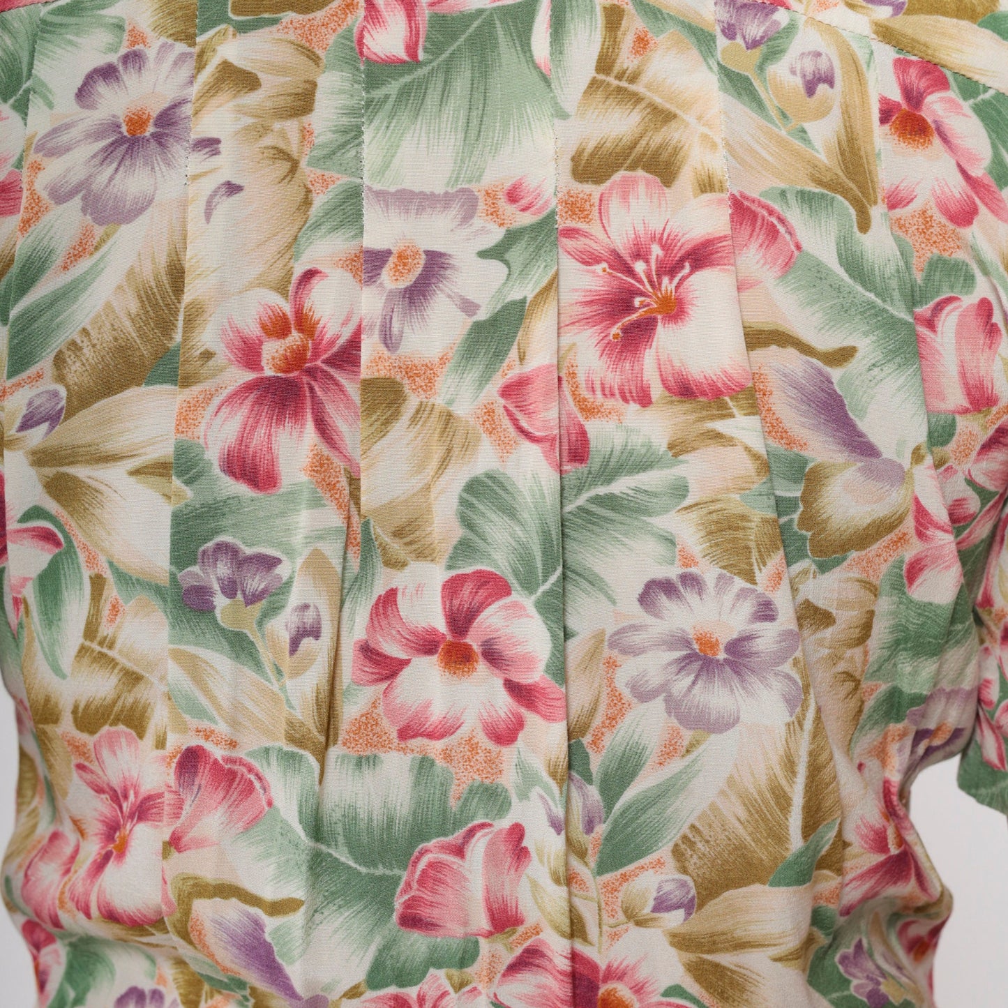 90s Liz Claiborne Tropical Floral Mini Dress Surplice Neckline Small