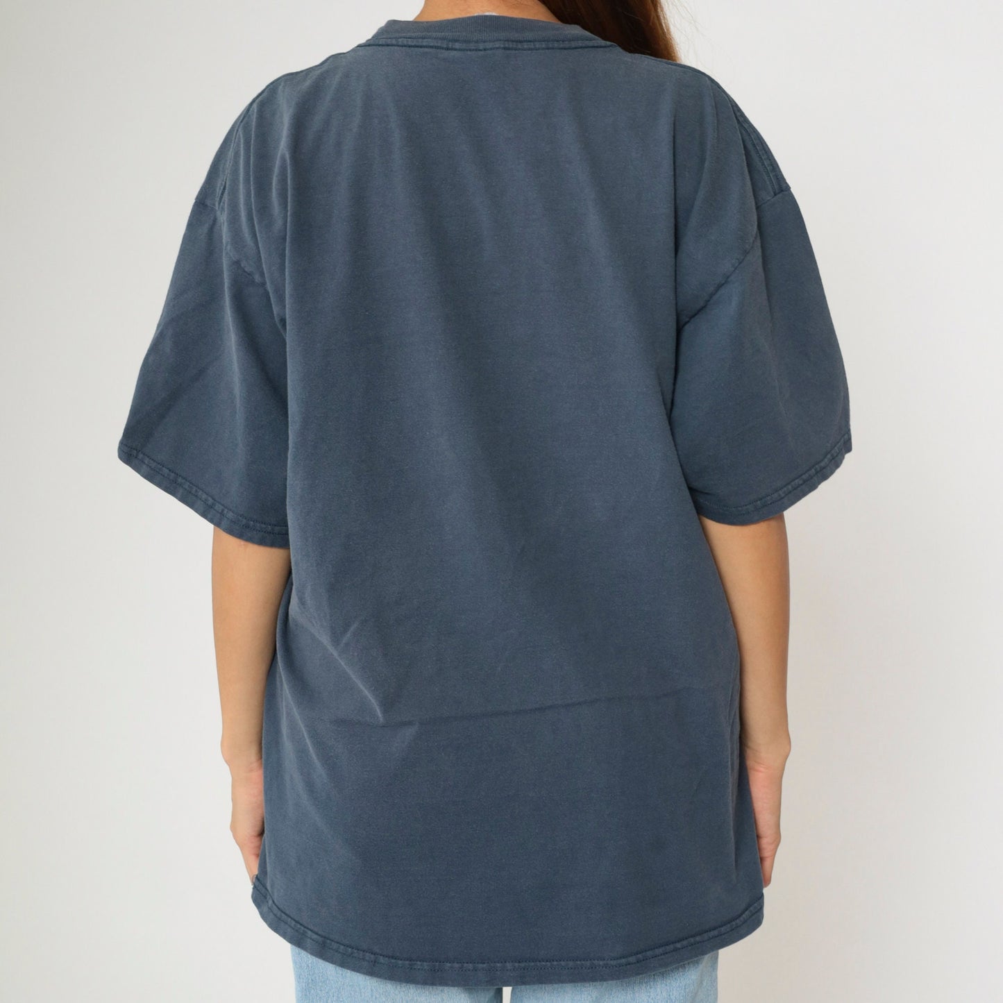 90s Bald Eagle Nature Graphic T-Shirt Navy Cotton Tee Extra Large XL