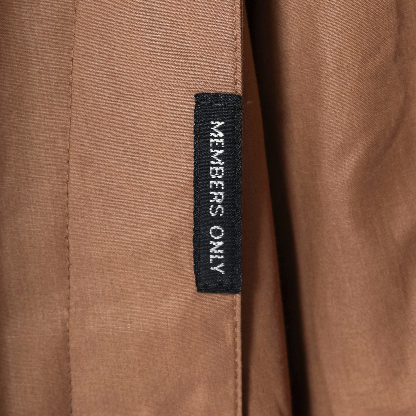 80s Members Only Brown Bomber Jacket Structured Pleats High Collar Small