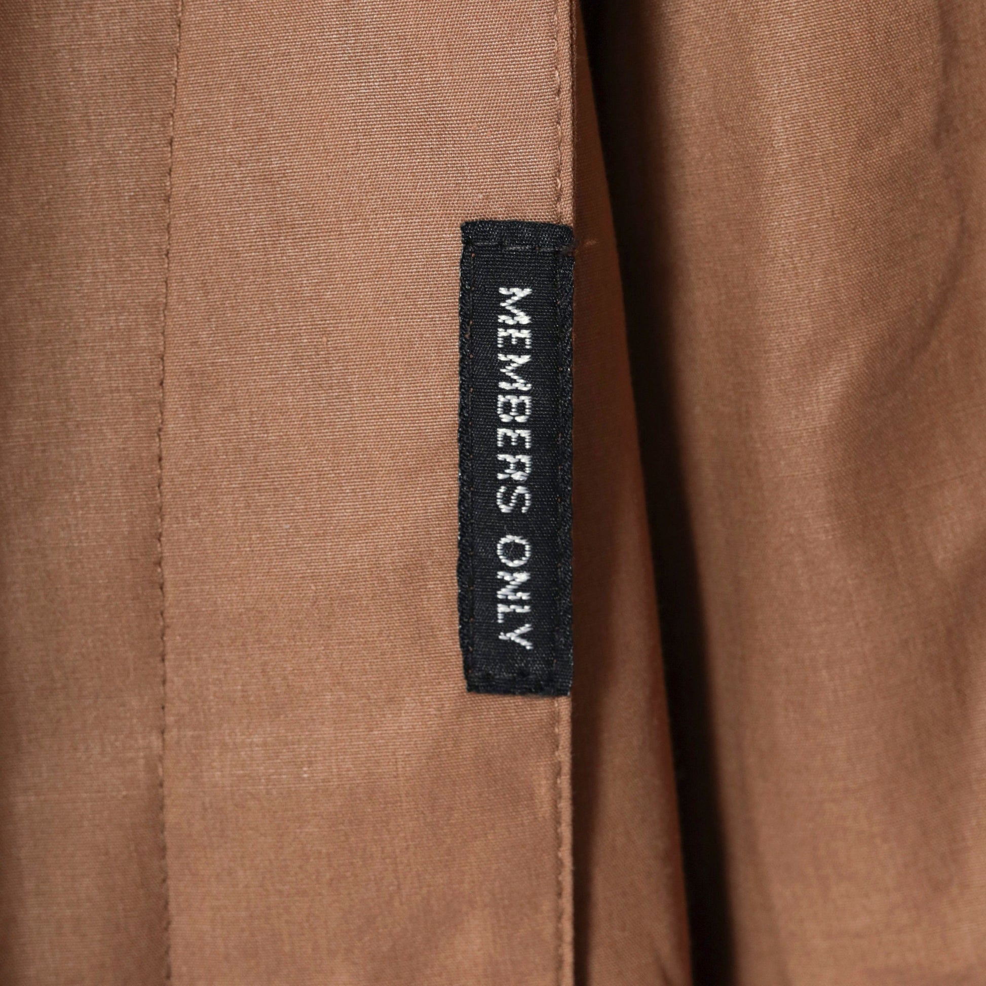 80s Members Only Brown Bomber Jacket Structured Pleats High Collar Small