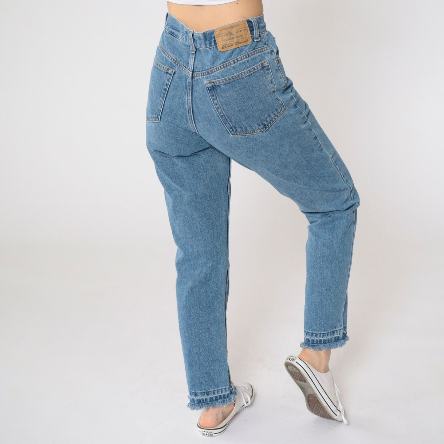 Eddie Bauer Y2K High-Waist Mom Jeans Blue Denim Straight Leg Small 4