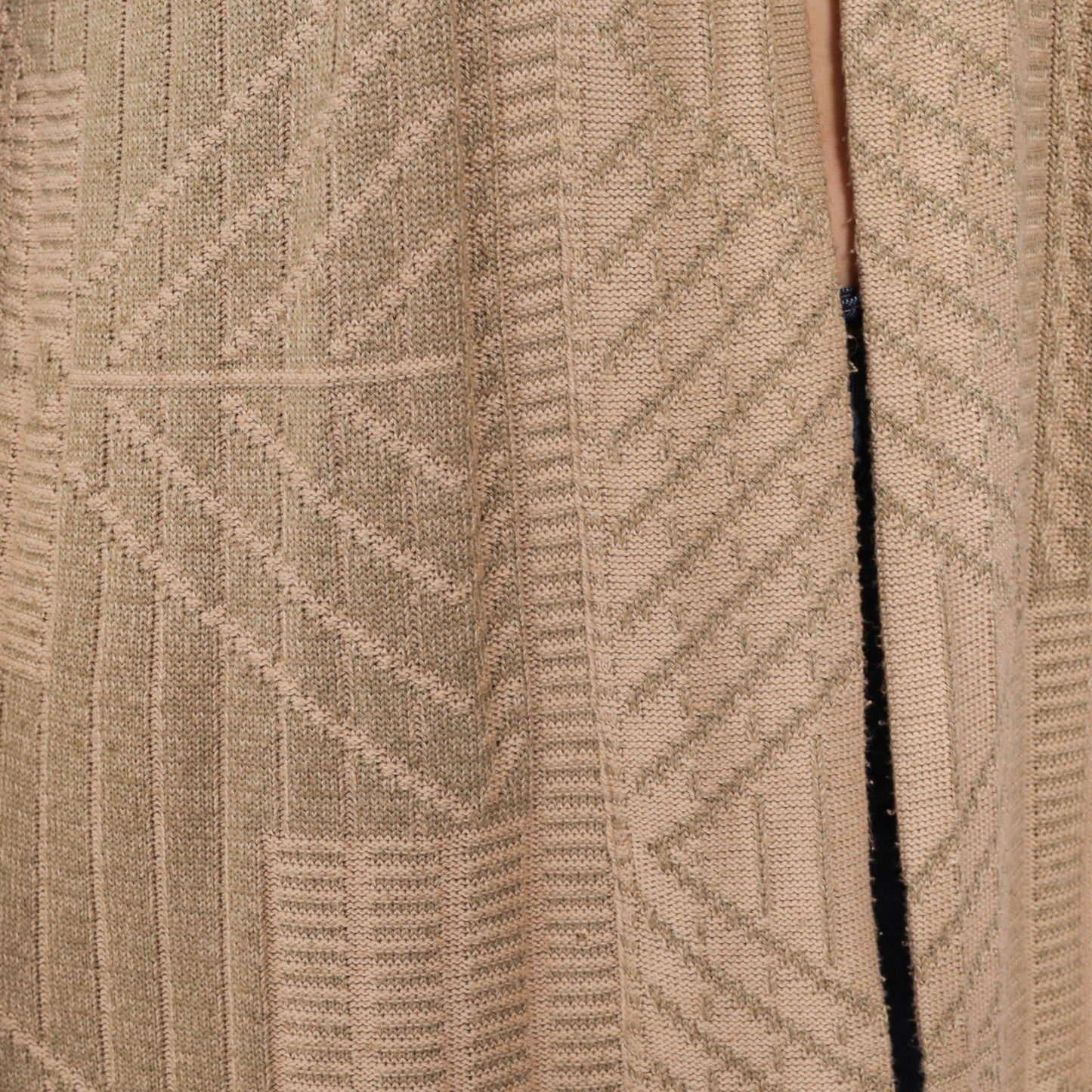90s Tan Geometric Wrap Cardigan Sweater Medium