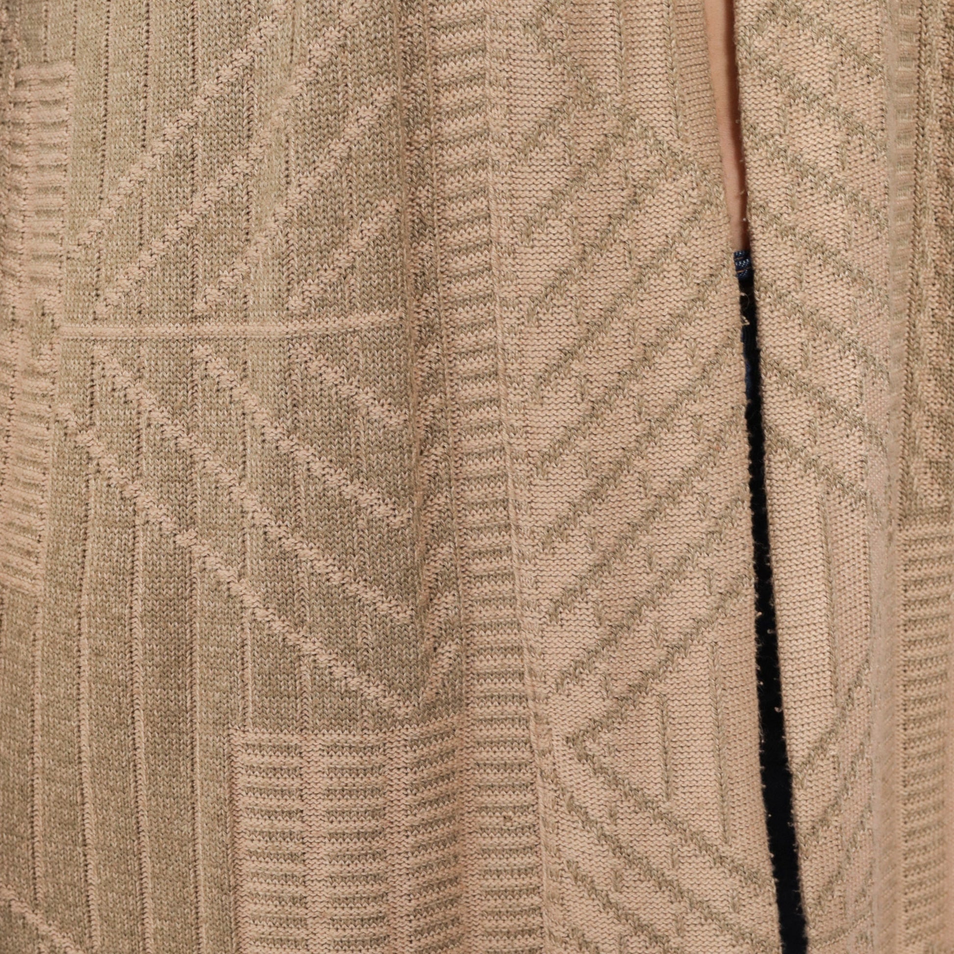90s Tan Geometric Wrap Cardigan Sweater Medium