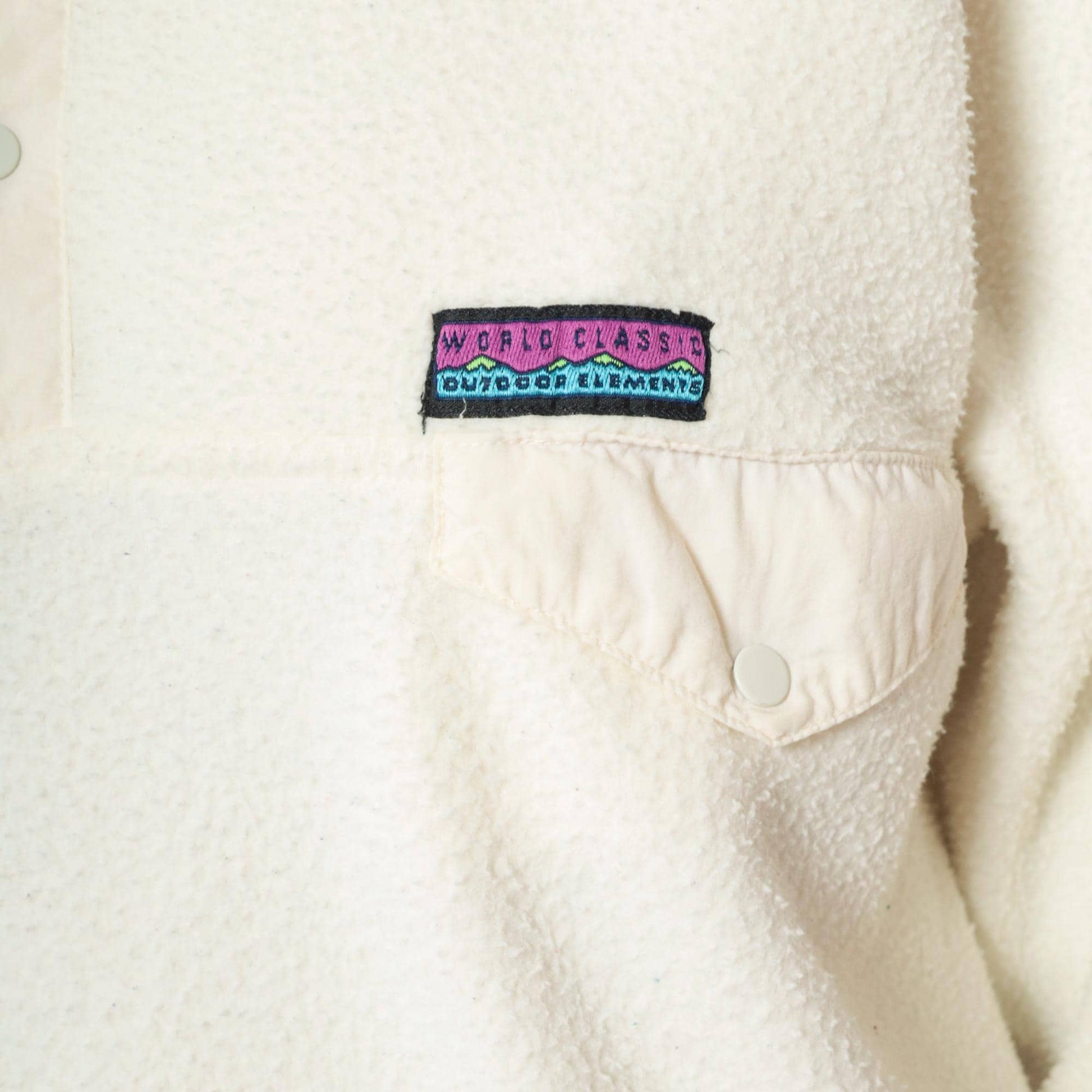 90s Gap Cream Fleece Quarter-Snap Sweatshirt Small