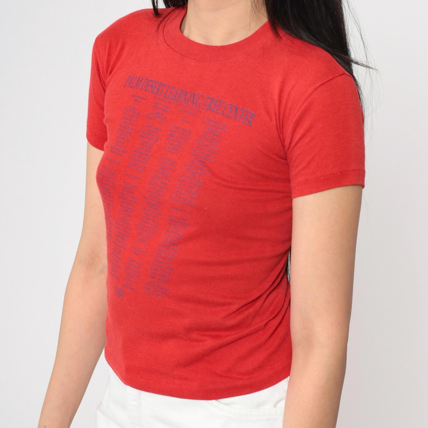 80s Palm Desert Learning Tree Center Graphic Tee Red Cotton XS