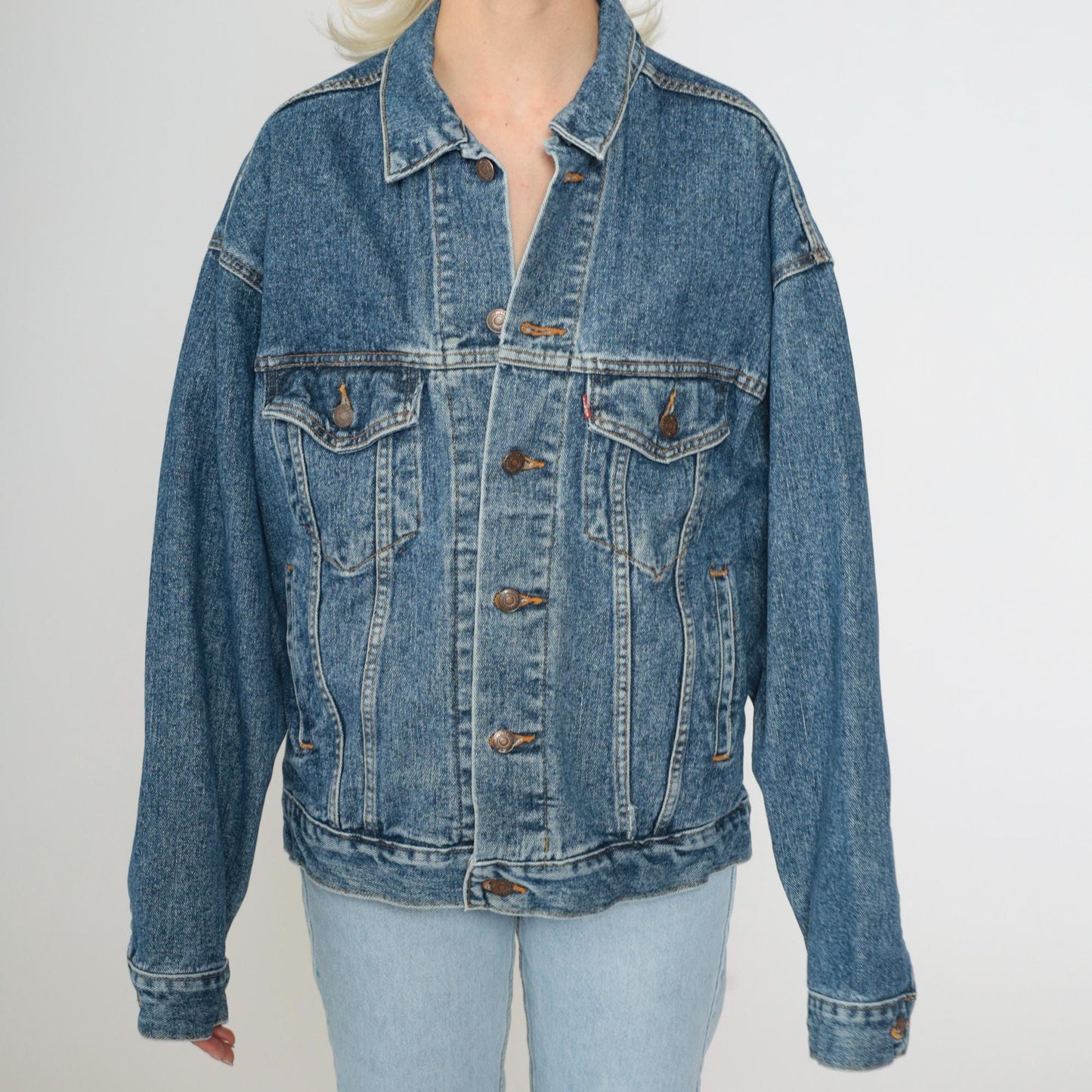 90s Levi's Denim Jacket Blue Button Up Jean Jacket Men's Medium