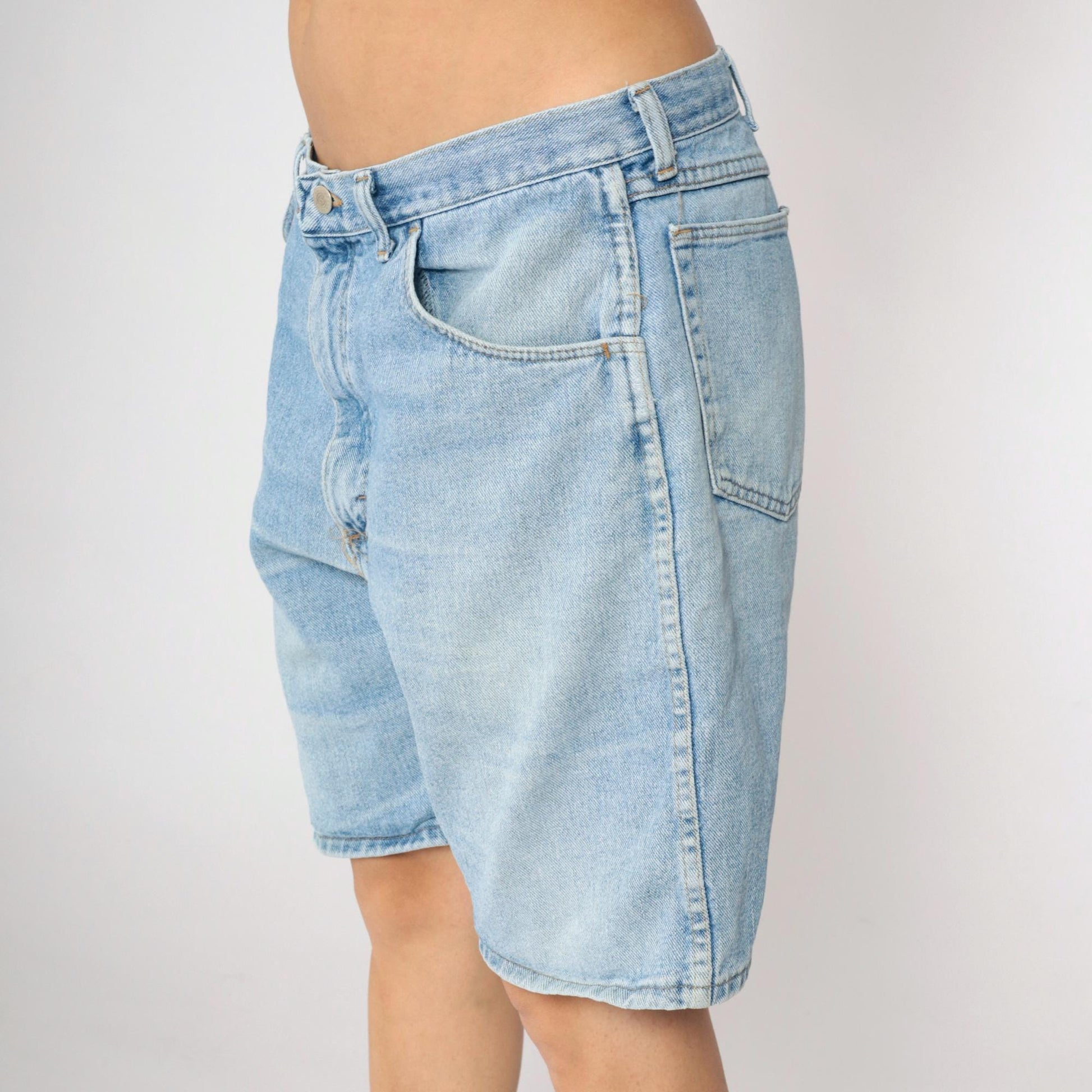 90s Wrangler High Rise Denim Shorts Blue Jean Men's 36