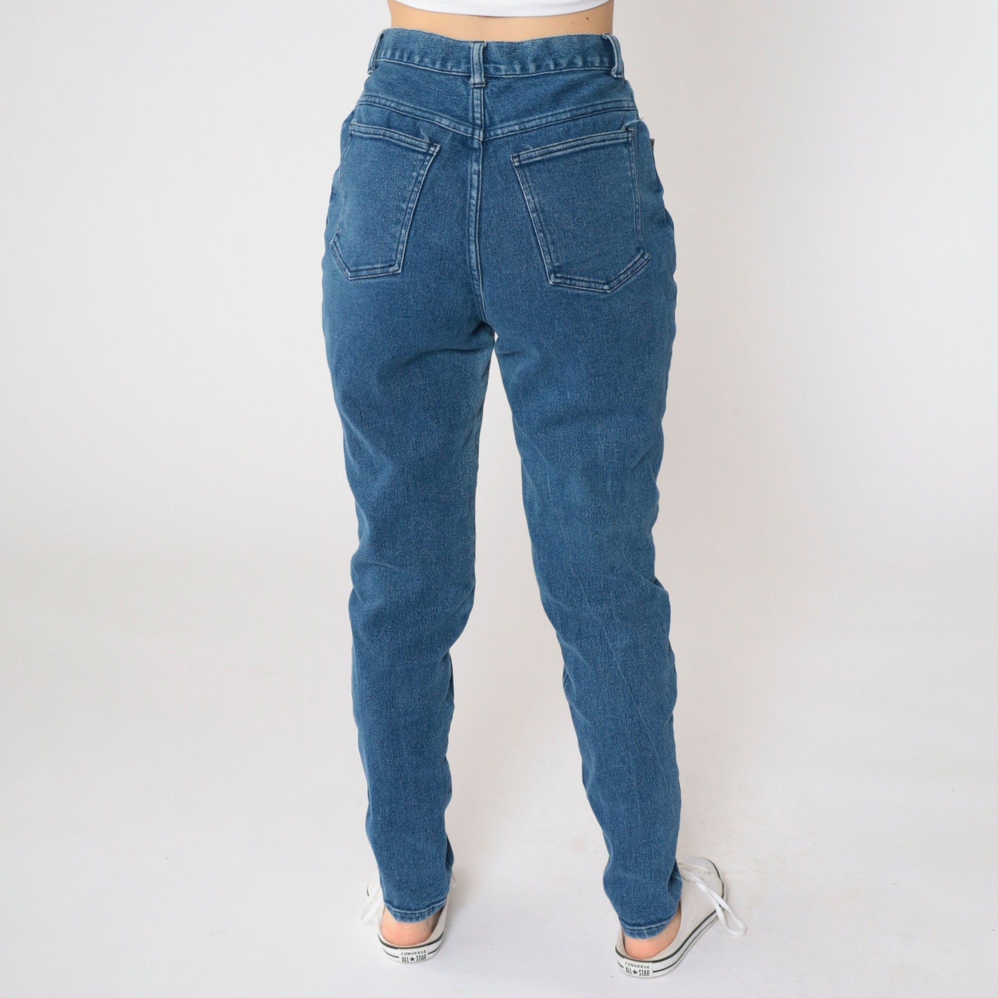 90s Forenza High Waist Tapered Jeans Blue Stretch Denim Small