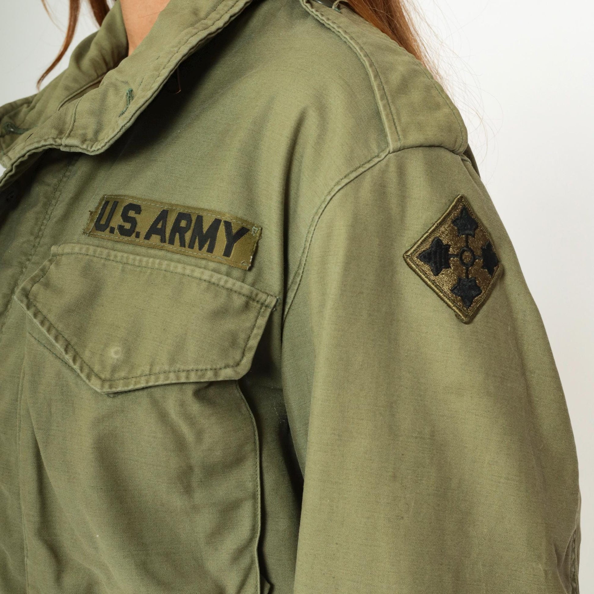 1960s U.S. Army M-65 Field Jacket Vietnam Era 1st Signal Brigade Olive Drab Medium
