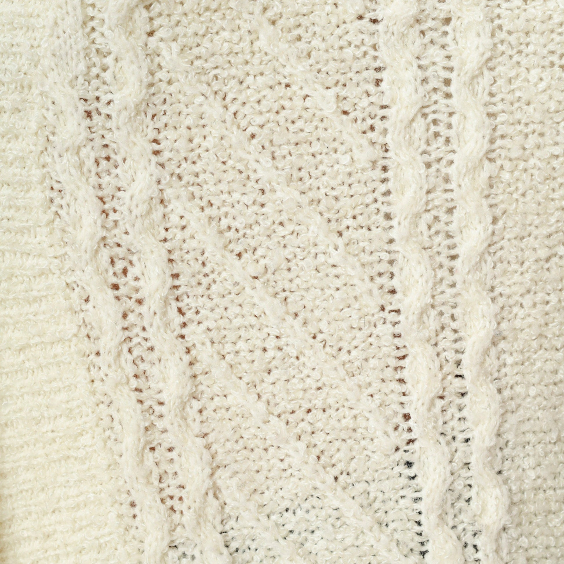 90s Cream Cardigan Open Front Longline Knit Sweater Medium