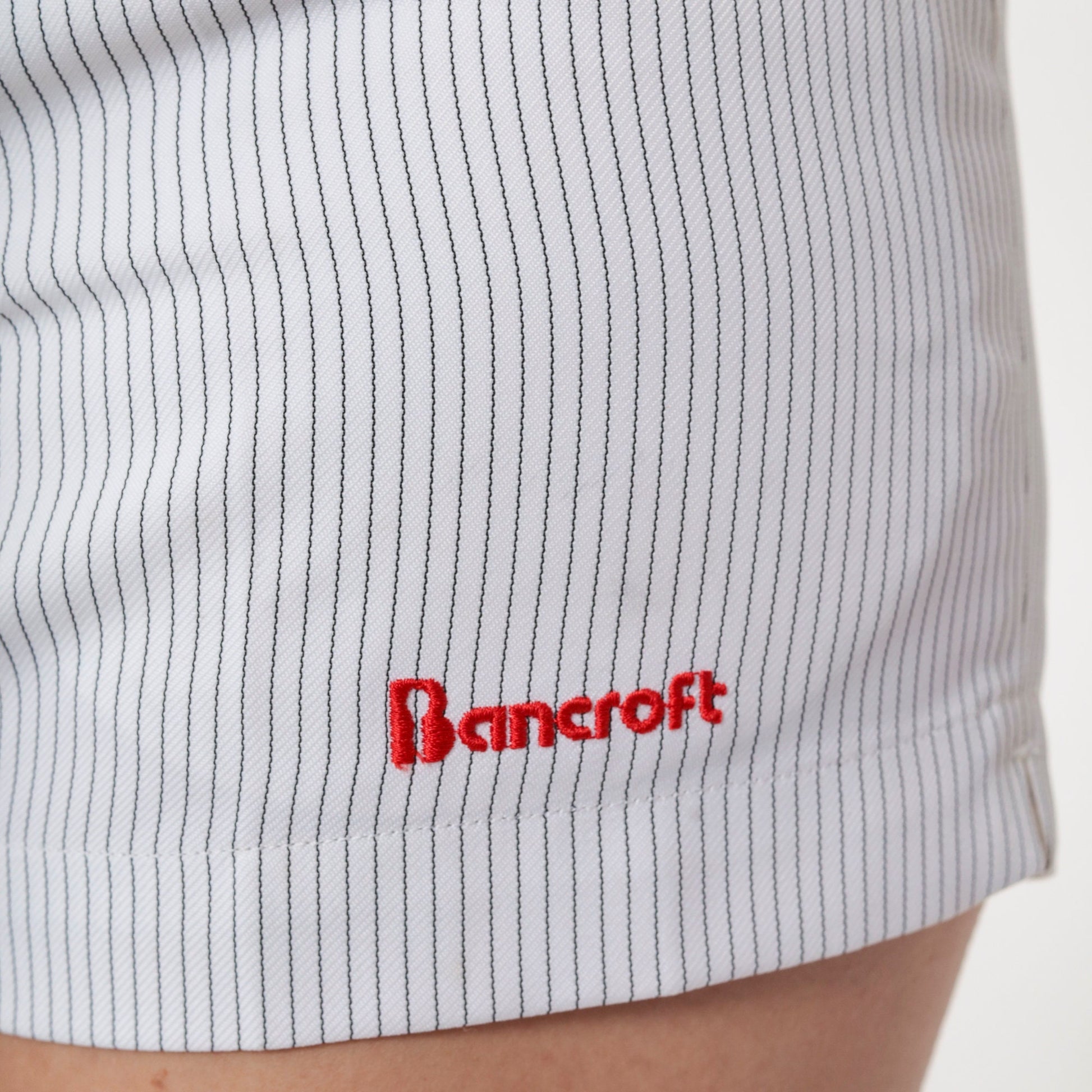 80s Bancroft Sport Pinstripe Tennis Shorts White High Waisted Small