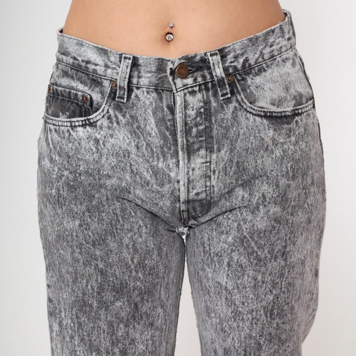 90s Levi's Acid Wash Grey Straight Leg Jeans High Waist Small 28