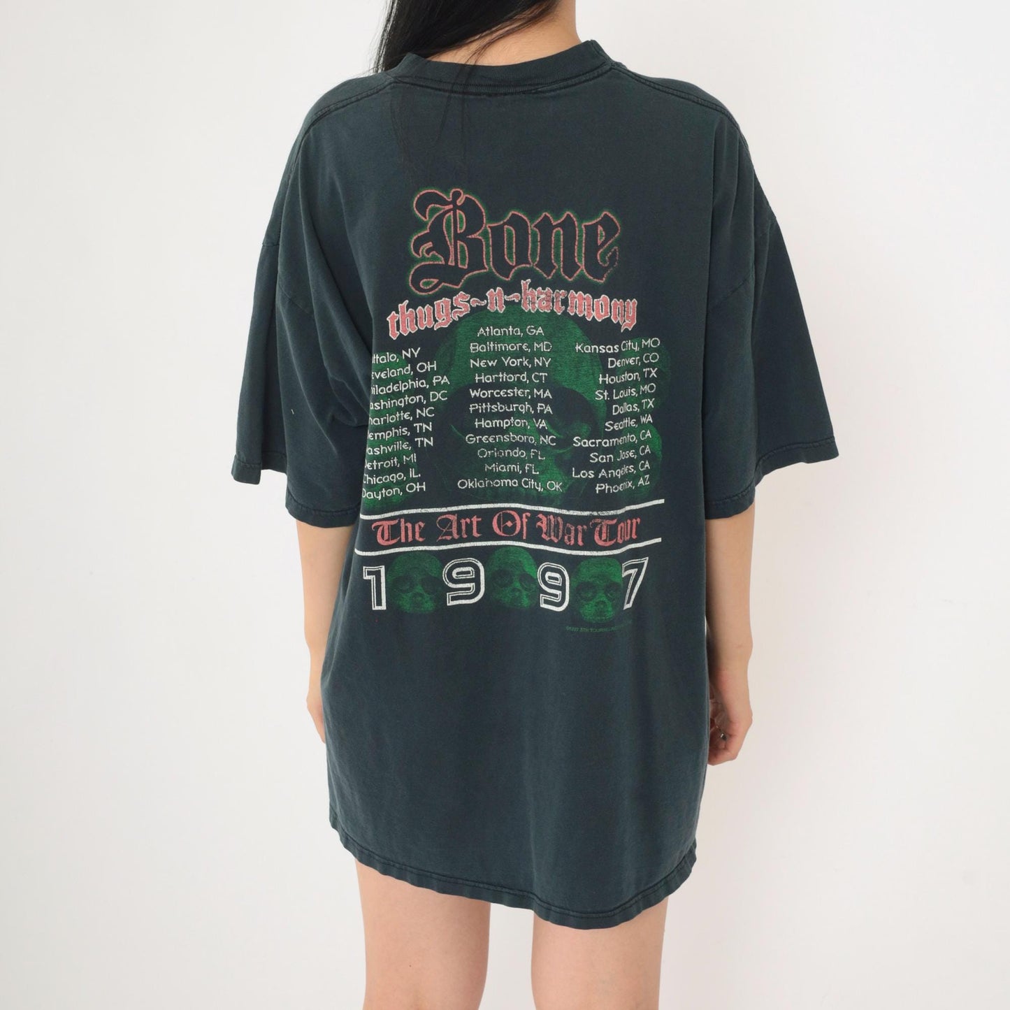 1997 Bone Thugs-N-Harmony Art of War Tour T-Shirt Black Cotton Extra Large XL