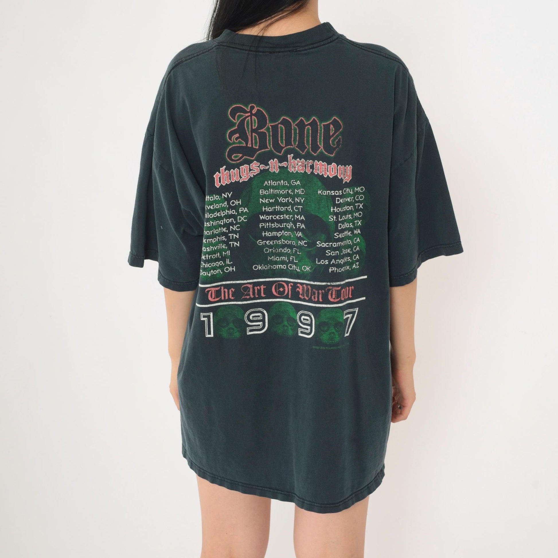 1997 Bone Thugs-N-Harmony Art of War Tour T-Shirt Black Cotton Extra Large XL
