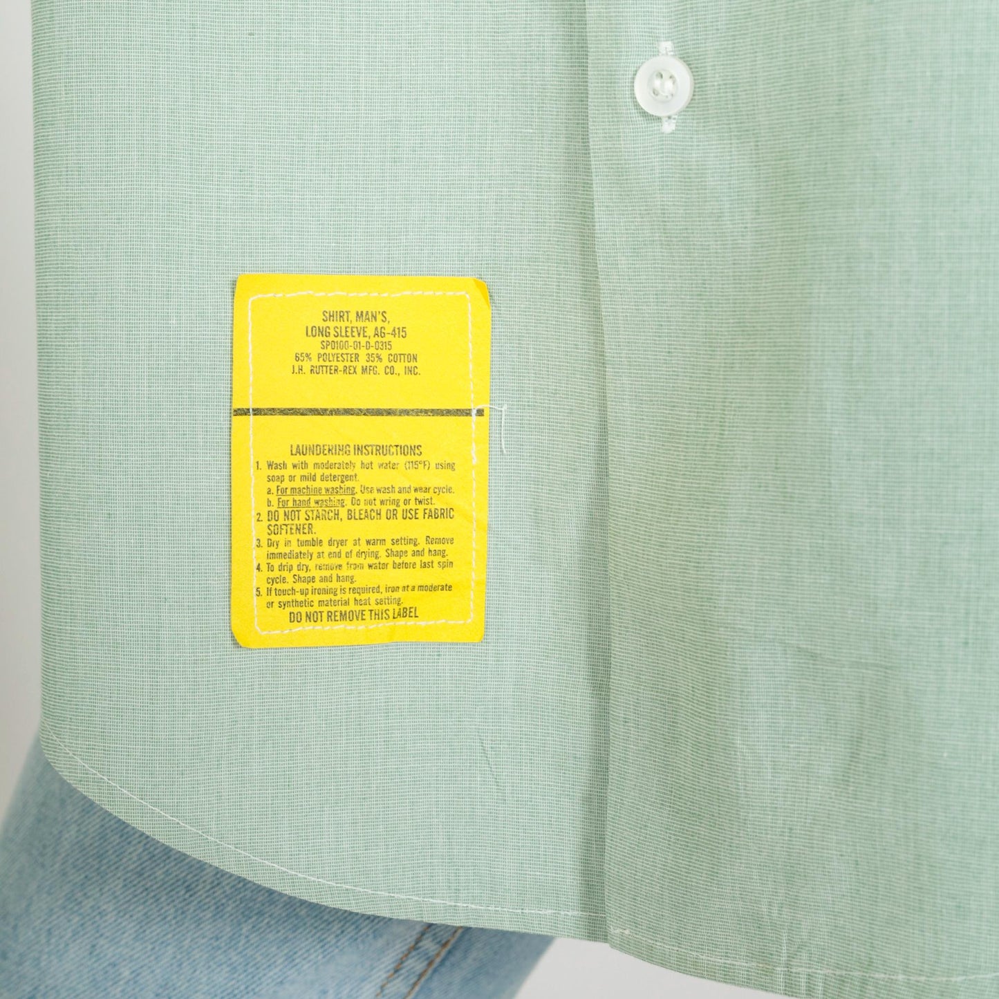 00s Light Green Button-Up Shirt Oxford Collar Long Sleeve Work Top XL