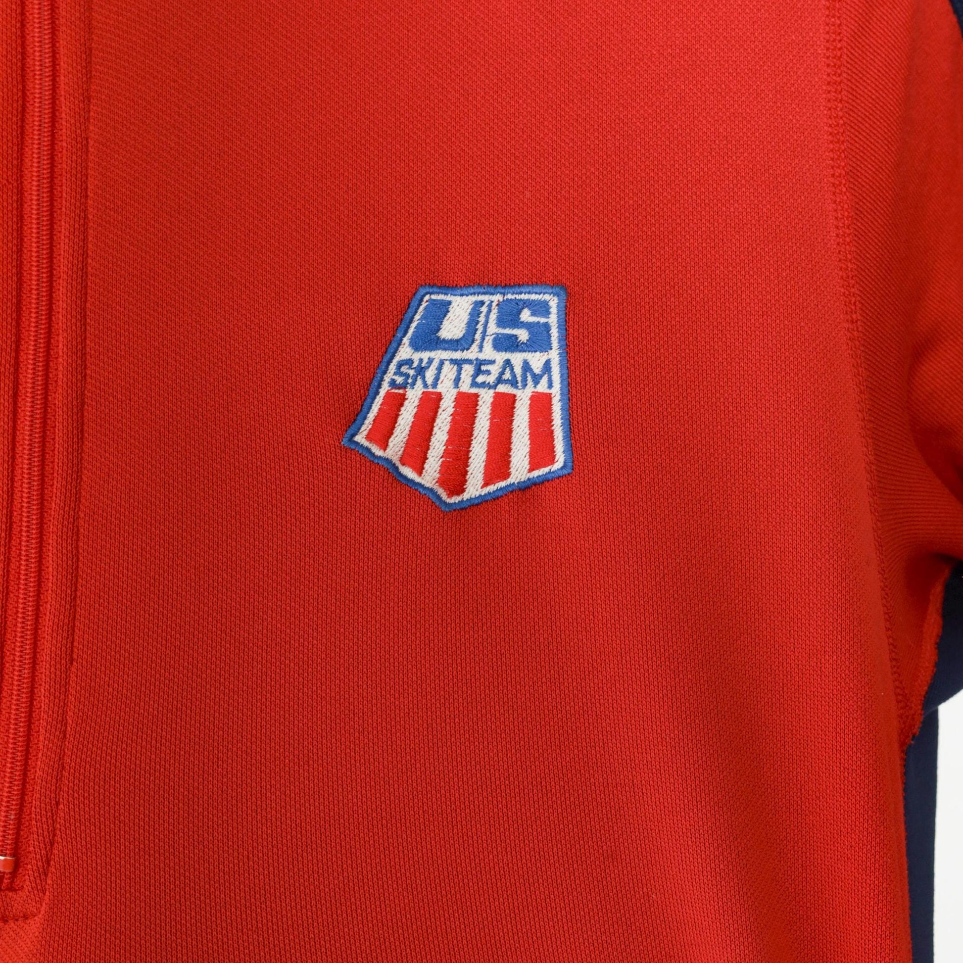 90s Nike US Ski Team Long Sleeve Quarter Zip Mock Neck Red Large