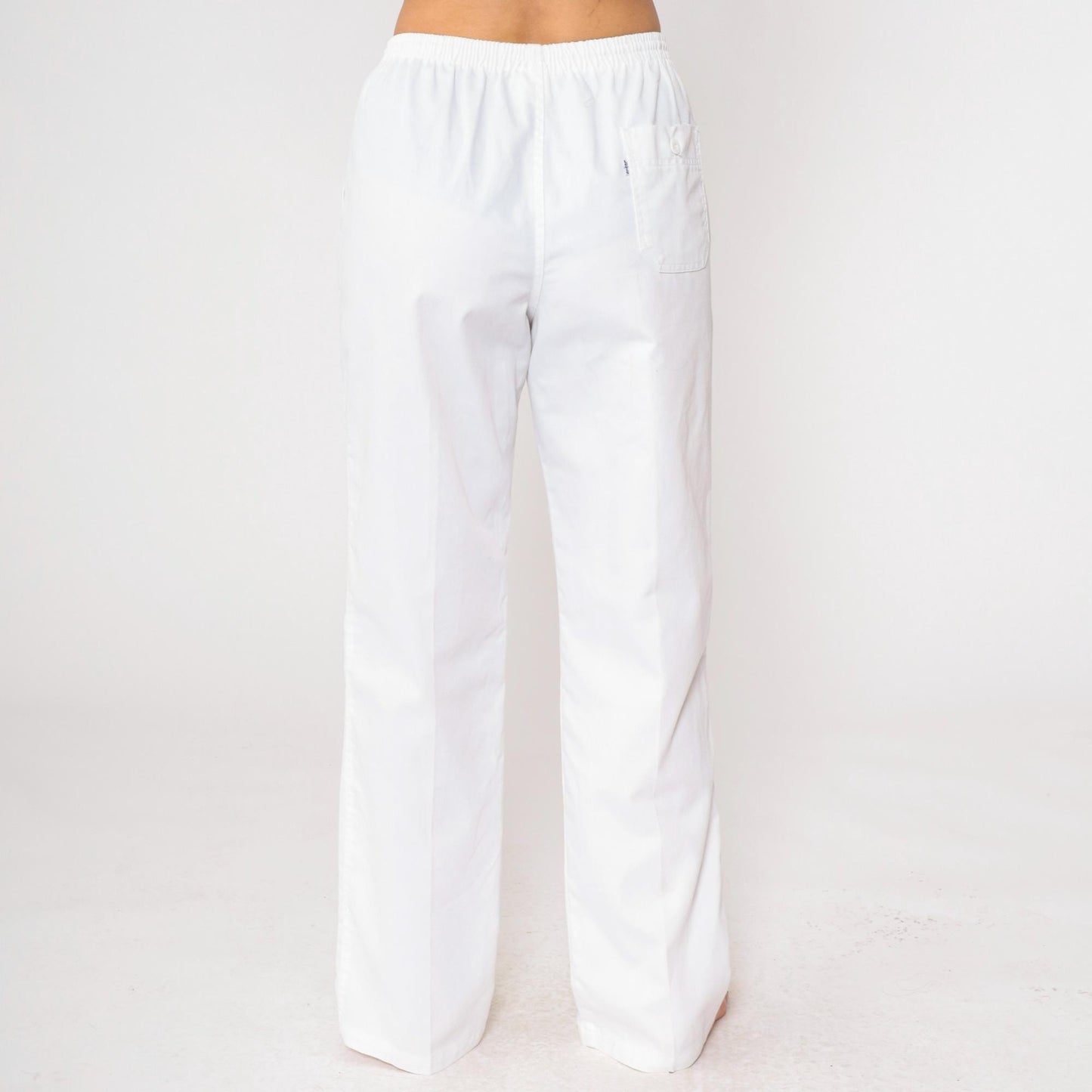 80s Levi's White Athletic Trousers Elastic Waist Small