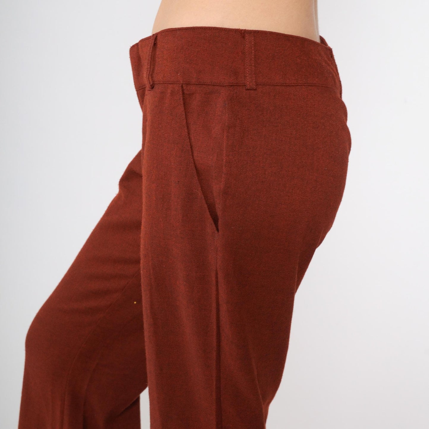 Y2K Burnt Orange Flared Trousers Low Rise 00s Flares Small 7