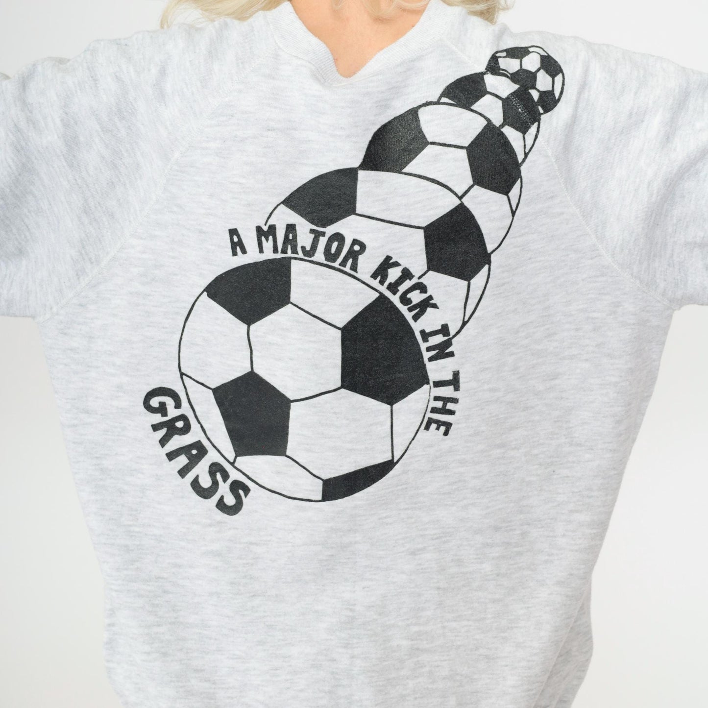 1991 Tremper Soccer Sweatshirt 90s Kenosha High School Heather Grey Raglan Large