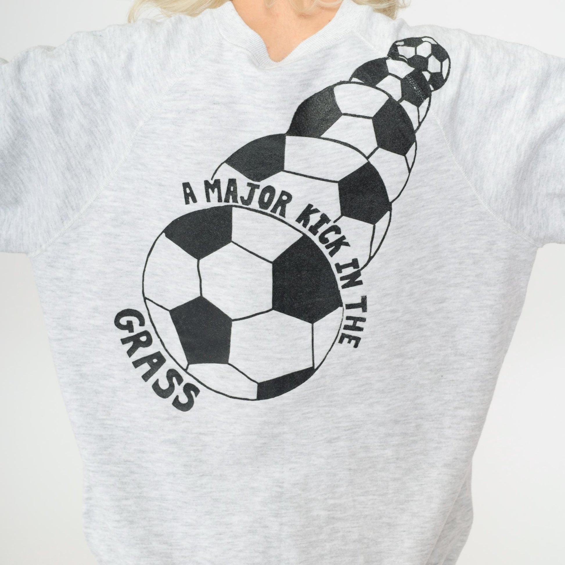 1991 Tremper Soccer Sweatshirt 90s Kenosha High School Heather Grey Raglan Large