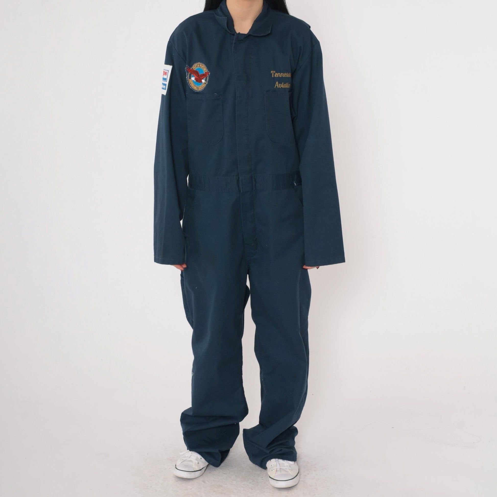 00s Navy Tennessee Aviation Jumpsuit Coveralls Pratt Whitney Exxon Patch Extra Large