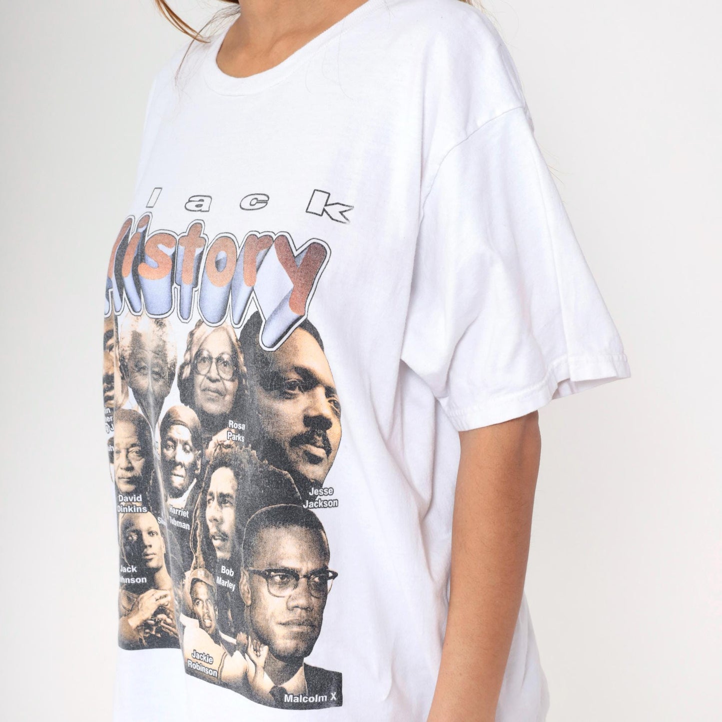 90s Black History Graphic T-Shirt Martin Luther King Malcolm X Rosa Parks Nelson Mandela Extra Large