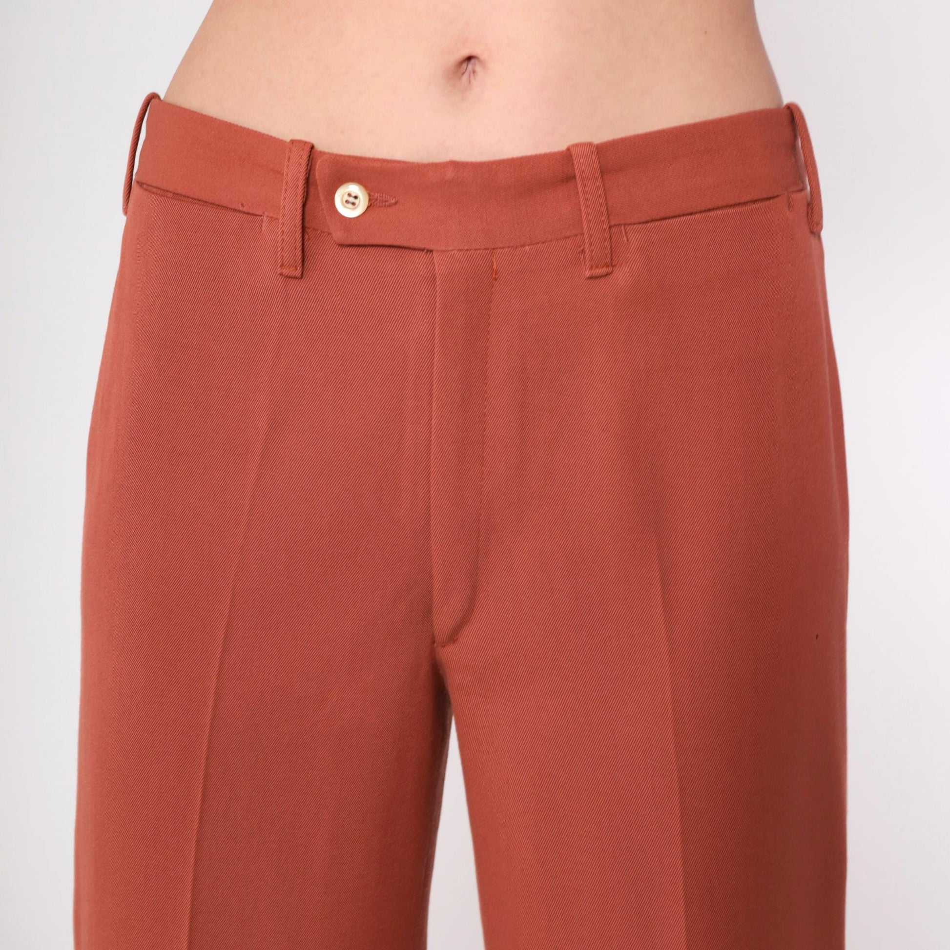 70s Terra Cotta High-Rise Straight Leg Trousers Small
