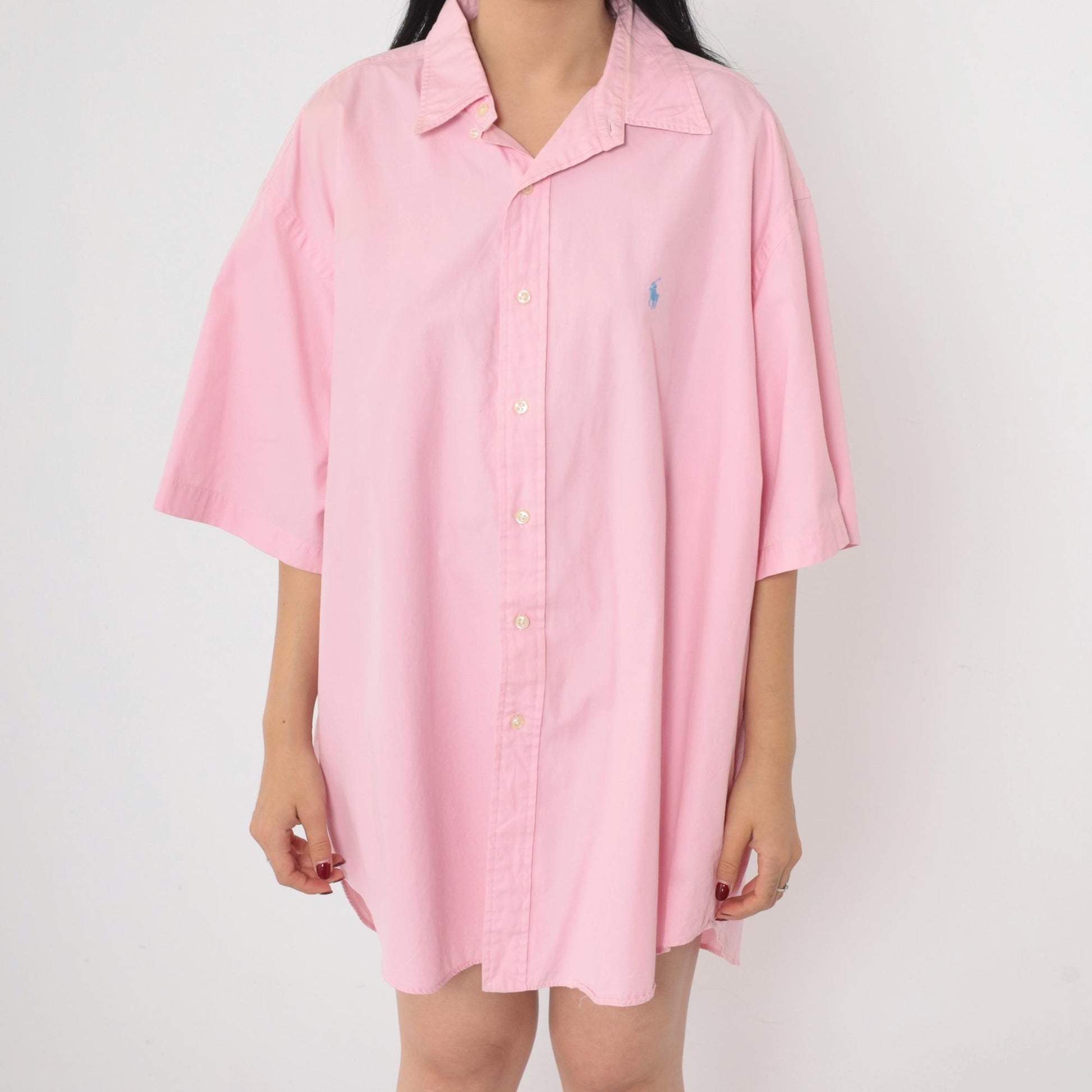 90s Polo Ralph Lauren Pink Cotton Oxford Button-Up Shirt Extra Large XL