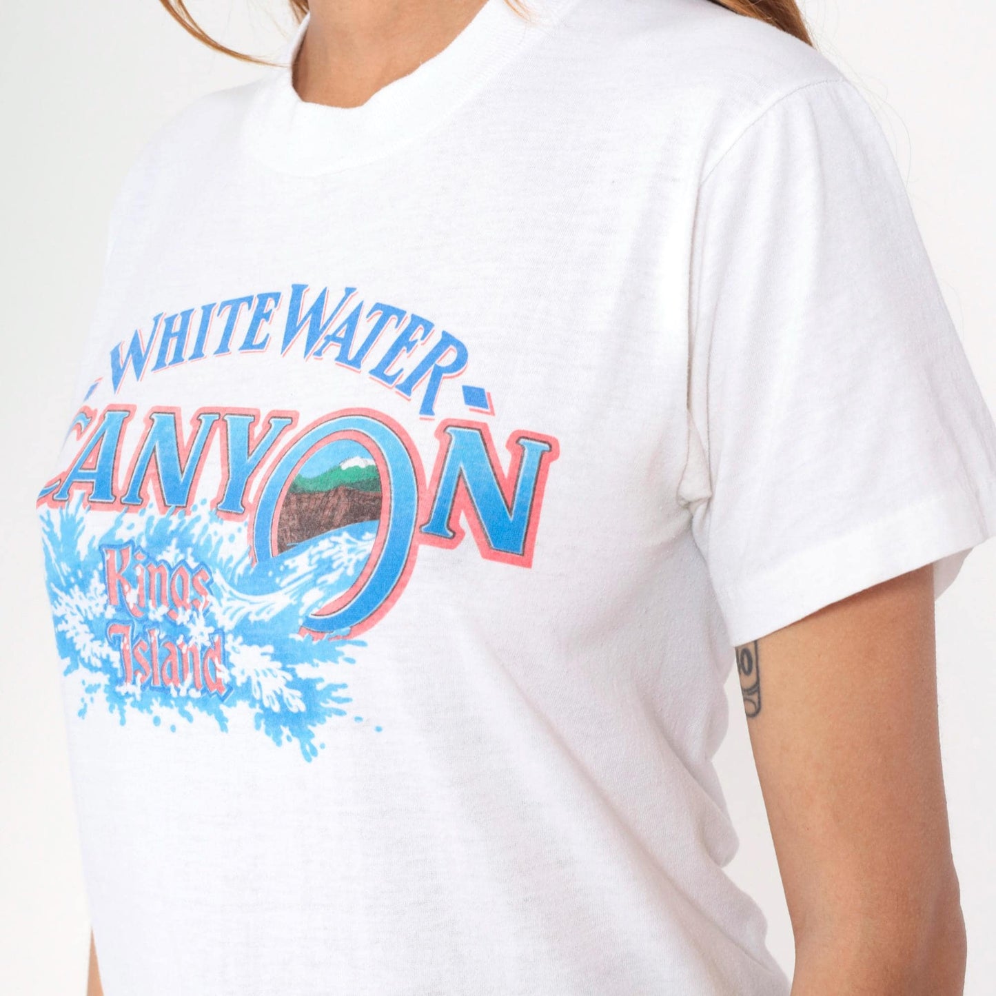 80s White Water Canyon Kings Island Ohio Graphic T-Shirt Screen Stars Small
