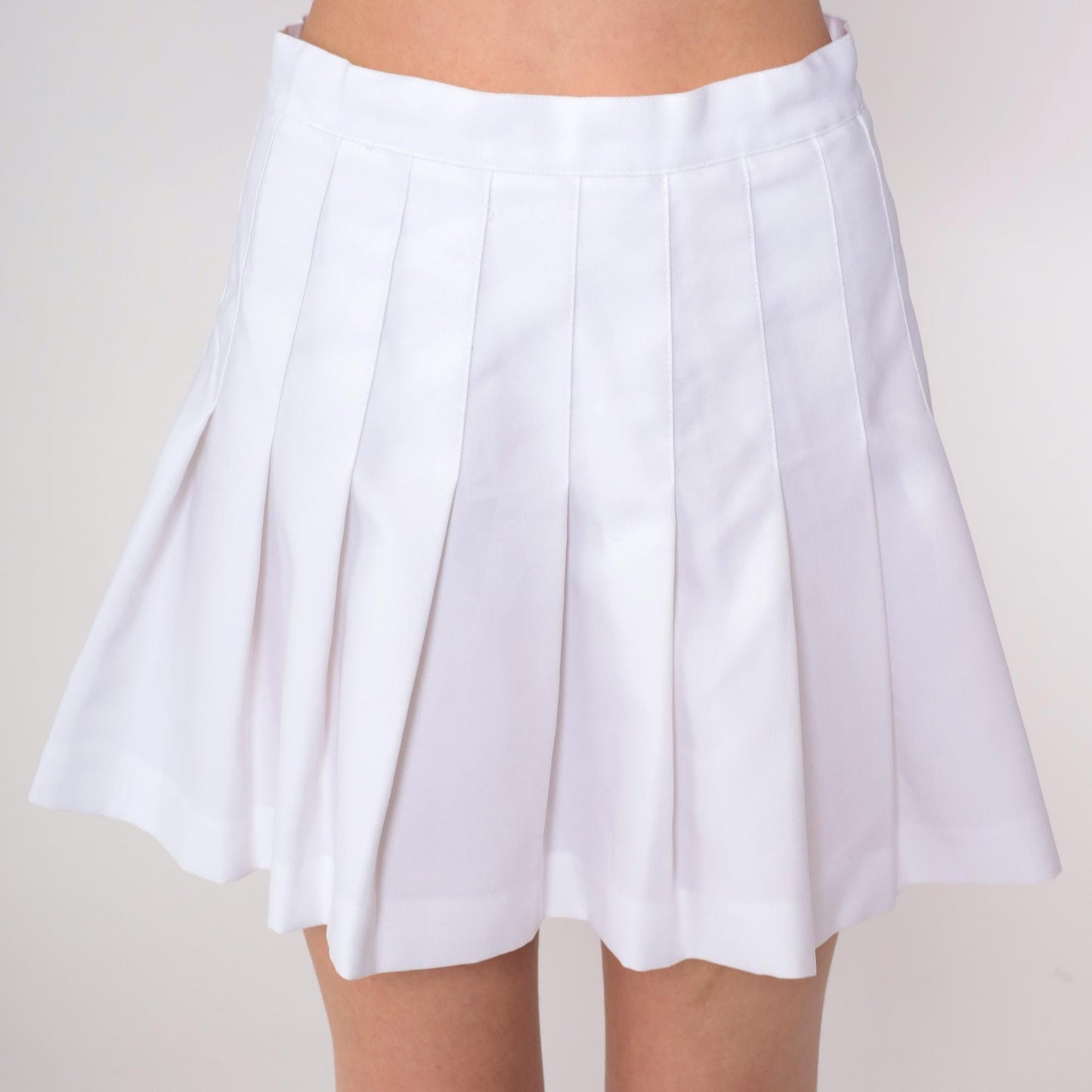 90s Reebok White Pleated Mini Skirt High Waist Side Zip Small