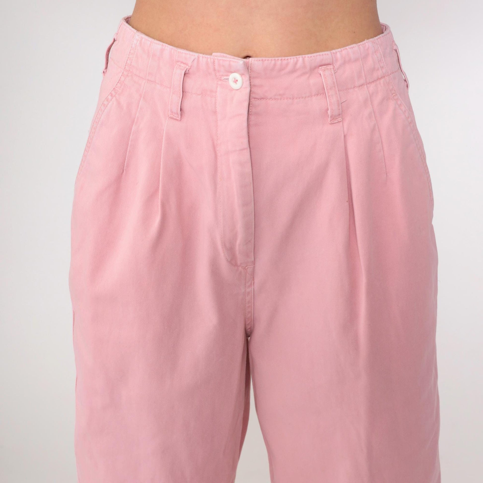 90s The Limited Pink Pleated High-Waist Trousers Small 4