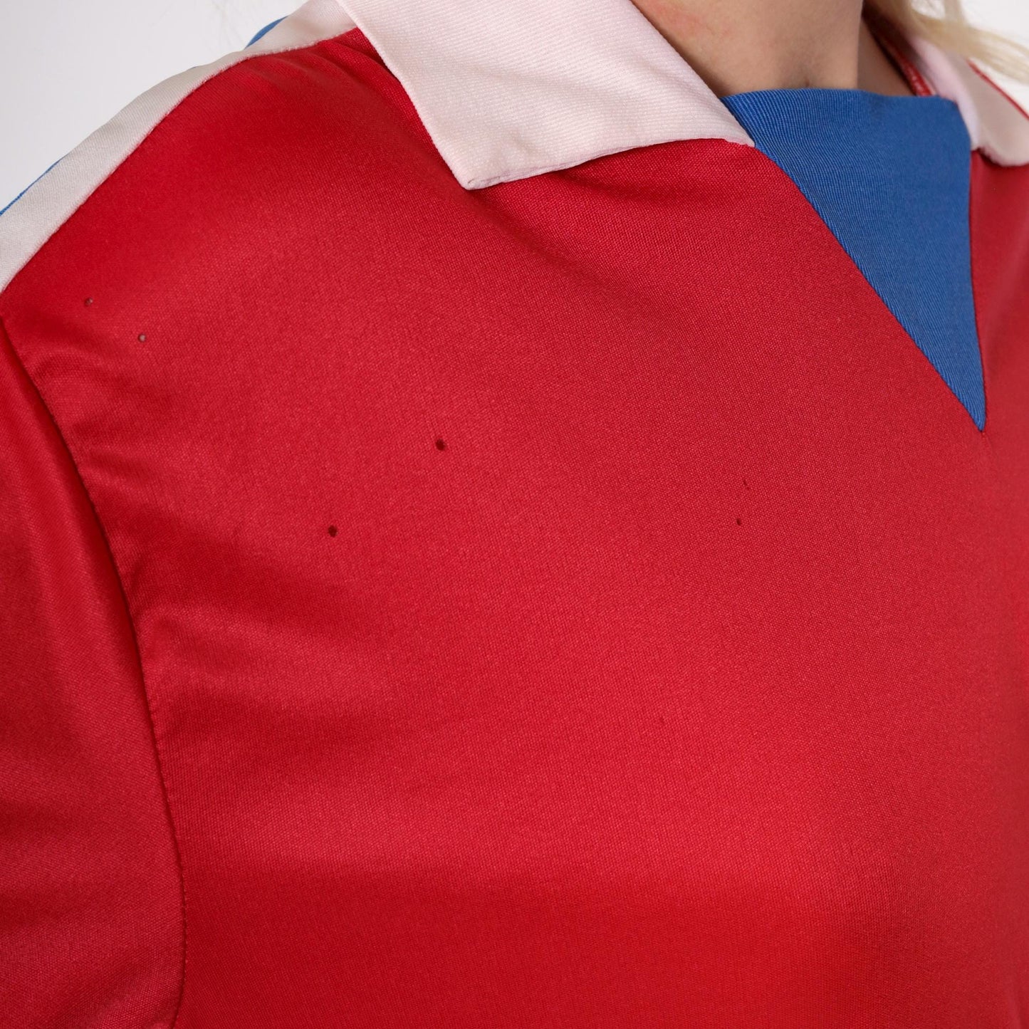 80s Colorado FC Boulder Soccer Jersey Red Blue Striped Long Sleeve Medium