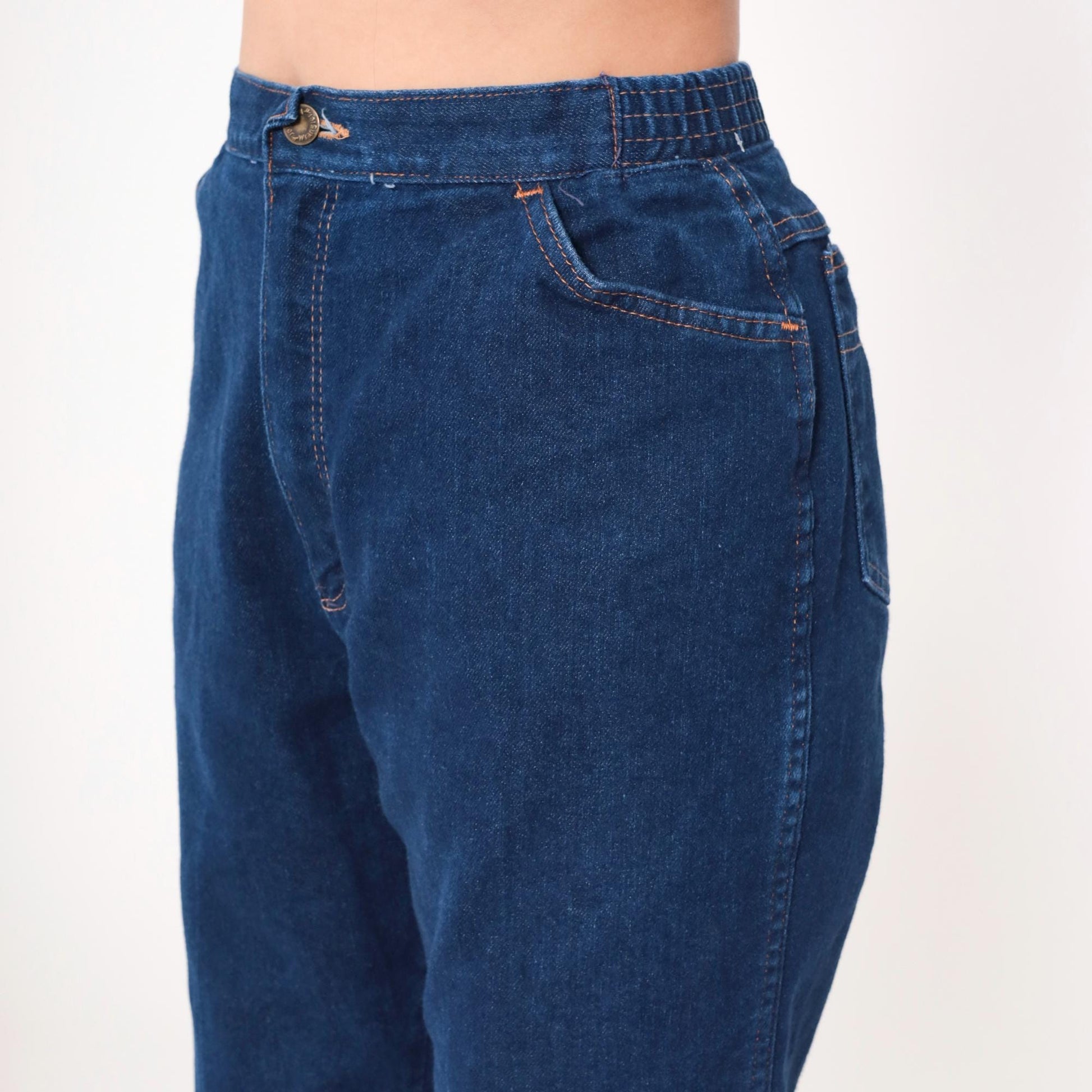 80s Wrangler Dark Blue Straight Leg High Waist Jeans Medium Large