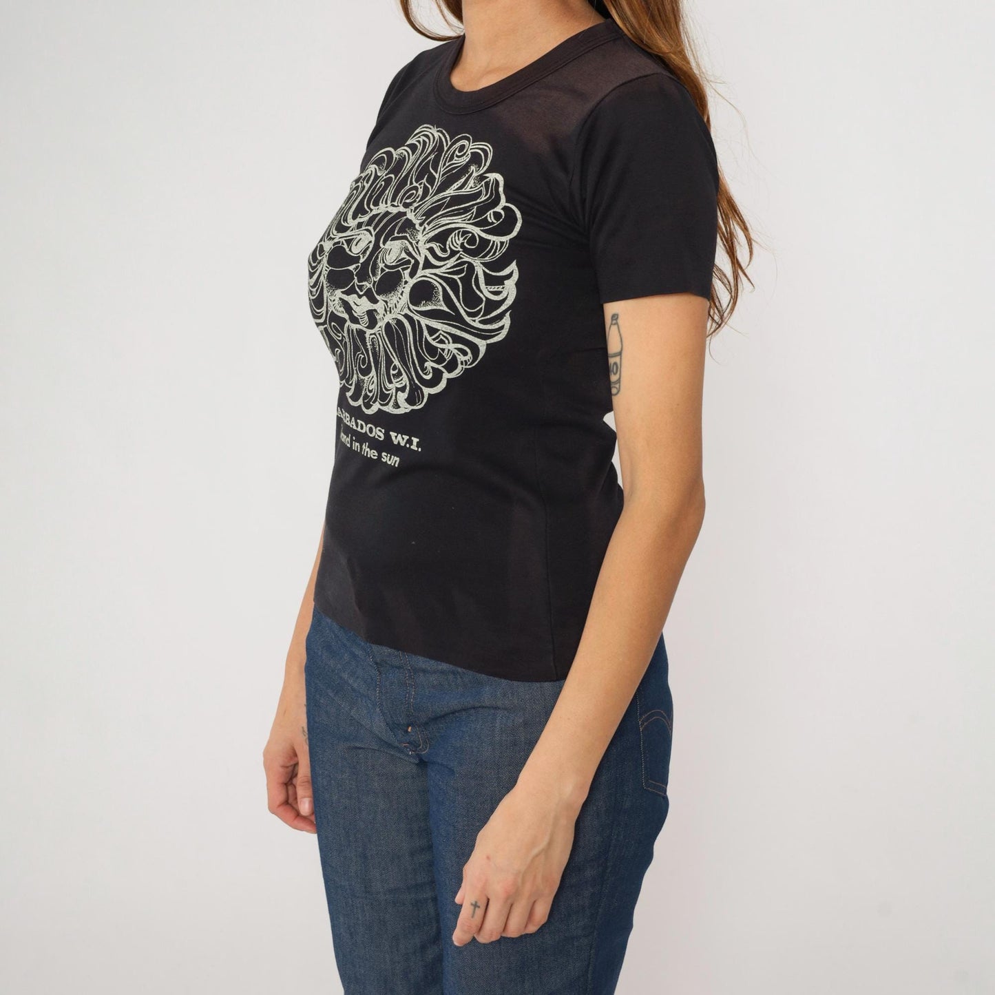 80s Barbados Island in the Sun Graphic T-Shirt Black Small