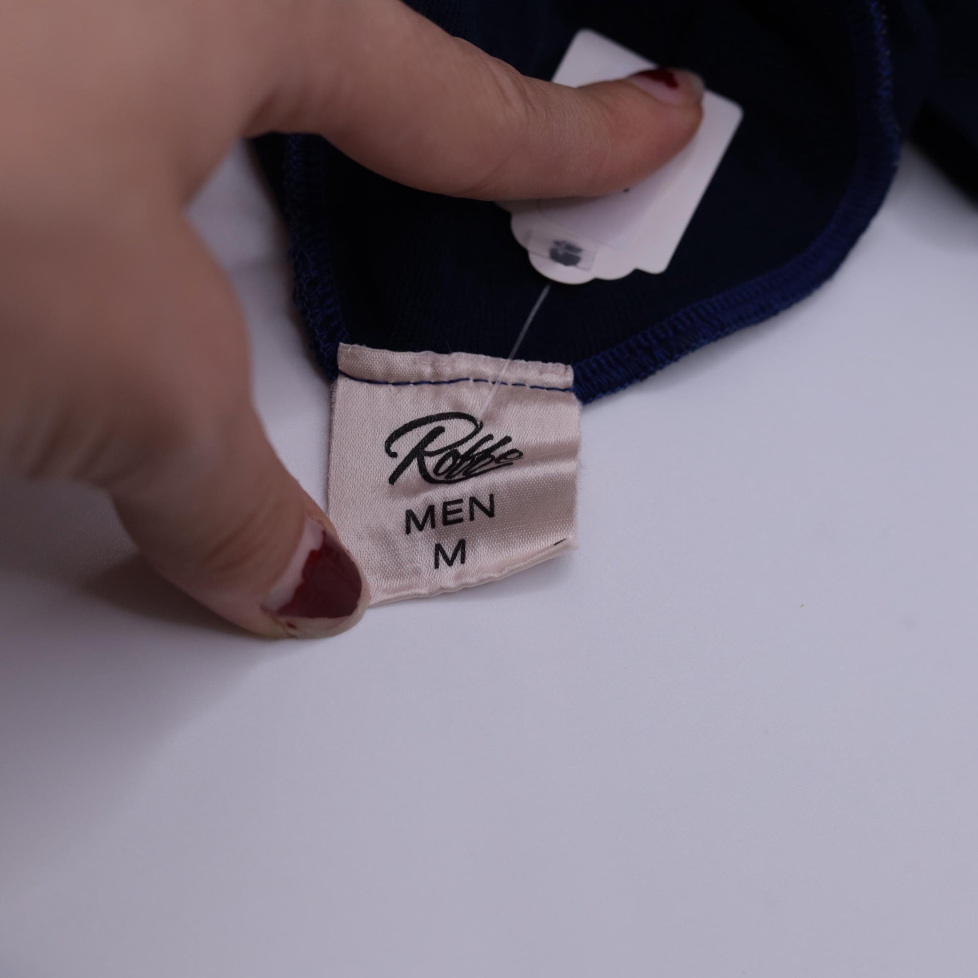 70s Roffe Ski Pullover Navy Mock Neck Nylon Long Sleeve Medium M