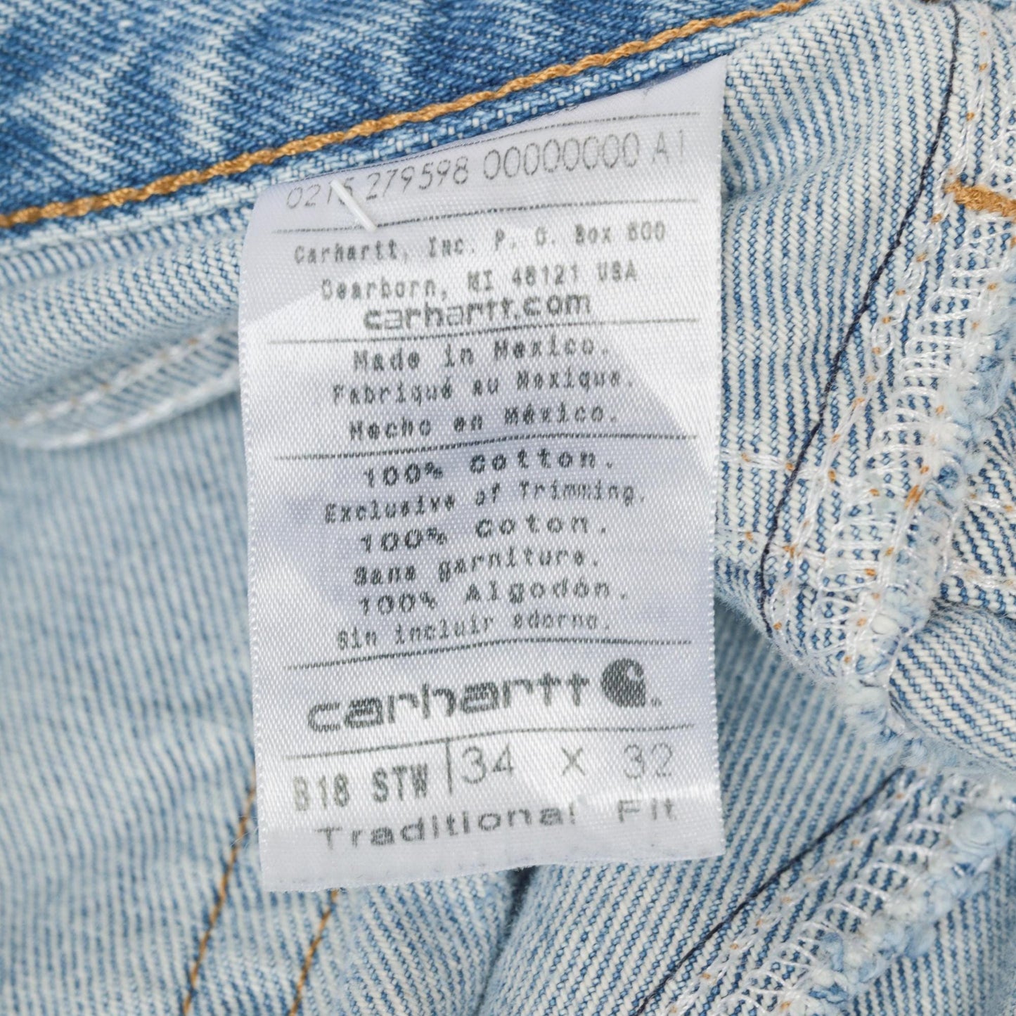 00s Carhartt High Waist Straight Leg Jeans Blue Denim 34x32