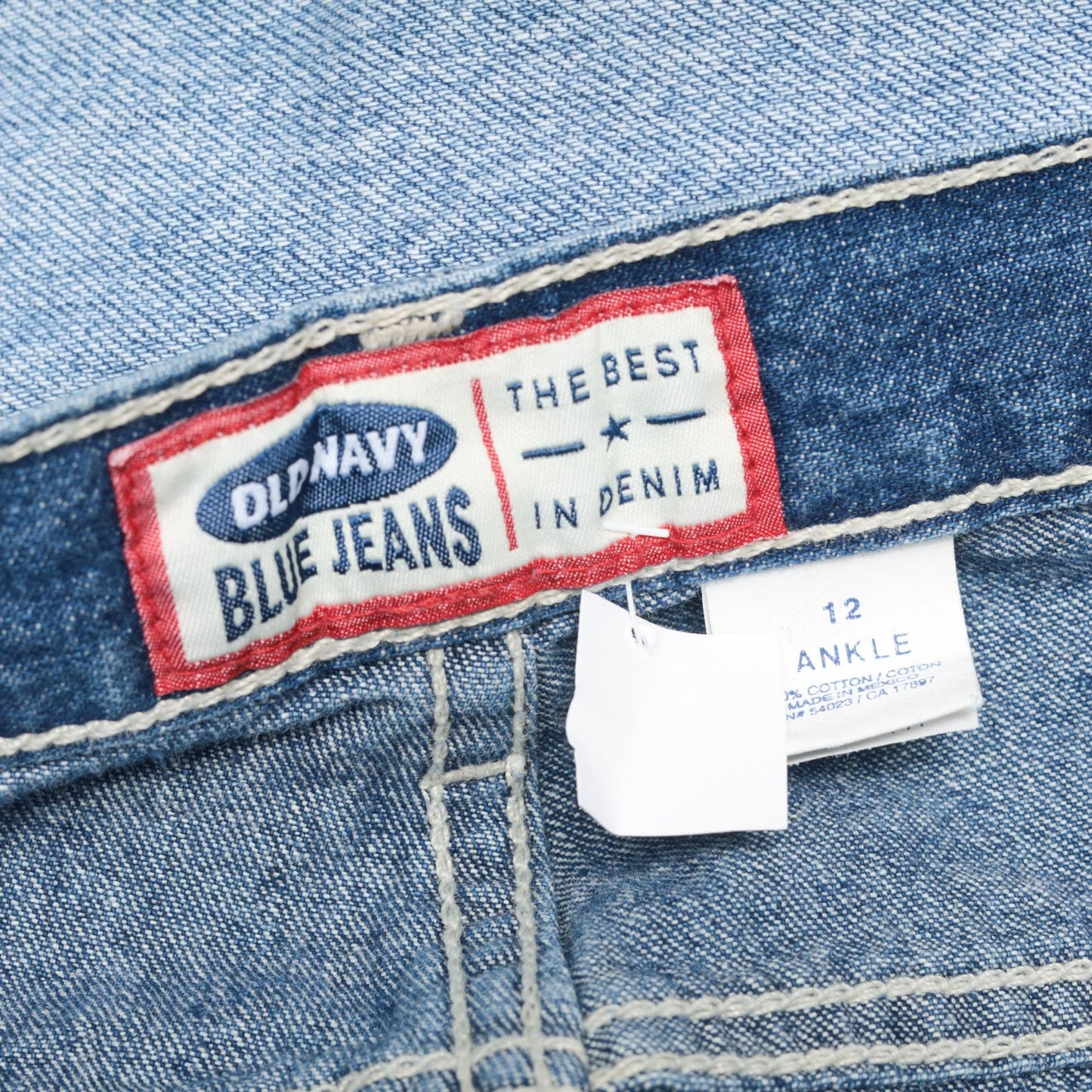 Y2K Old Navy High Waist Straight Leg Ankle Jeans Blue Denim Large 12