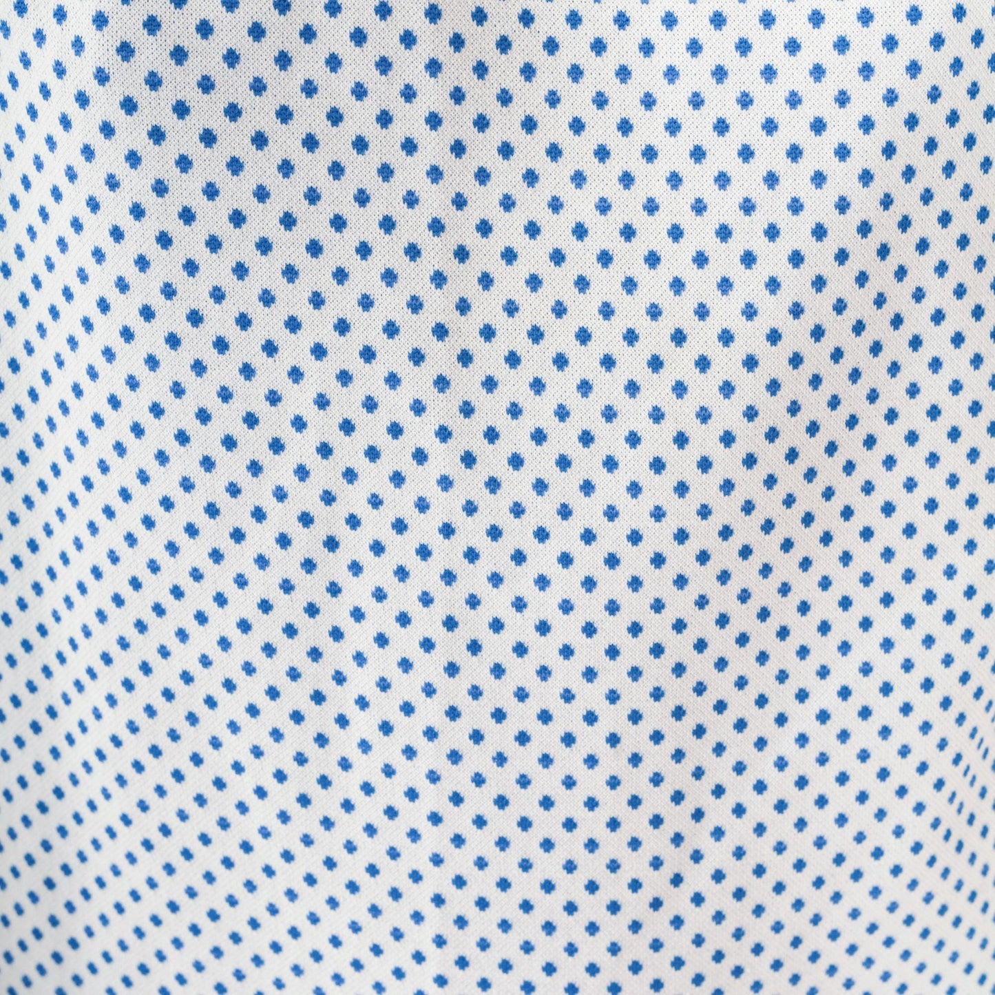 60s Mod Blouse White Blue Polka Dot Mock Neck Long Sleeve Small