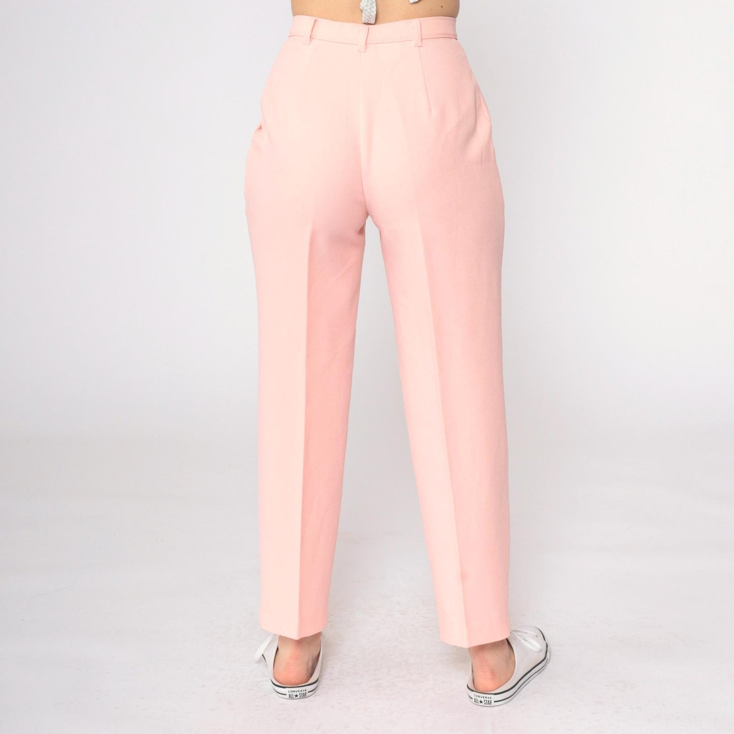 80s Levi's Bend Over Pink High-Waist Straight Leg Trousers Small