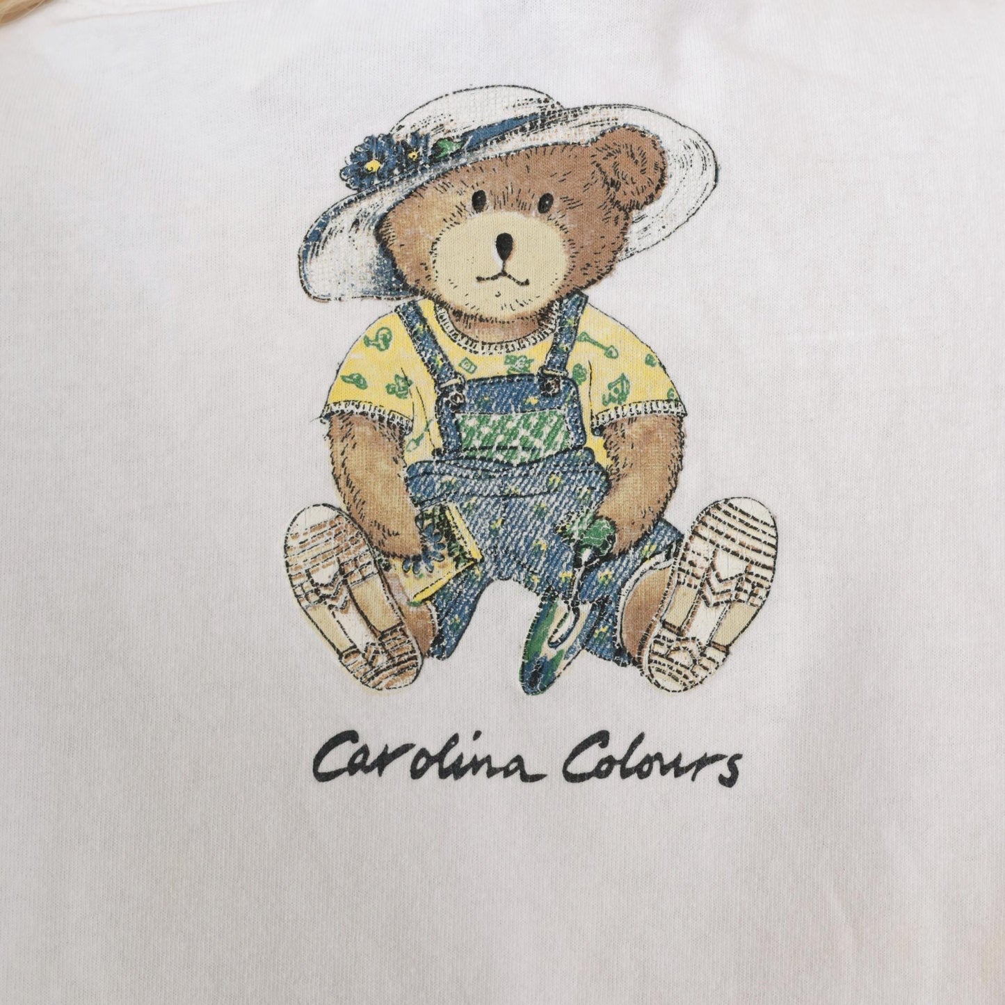 90s Carolina Colours Floral Teddy Bear T-Shirt Sunflower Butterfly Graphic Cotton Large