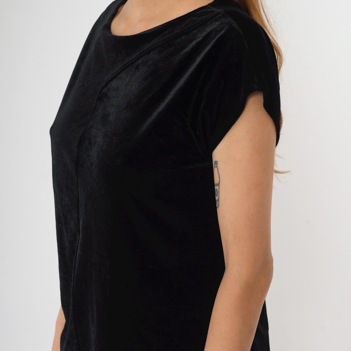 Y2K Black Velvet Keyhole Cutout Blouse Short Sleeve Chico's Top Extra Small